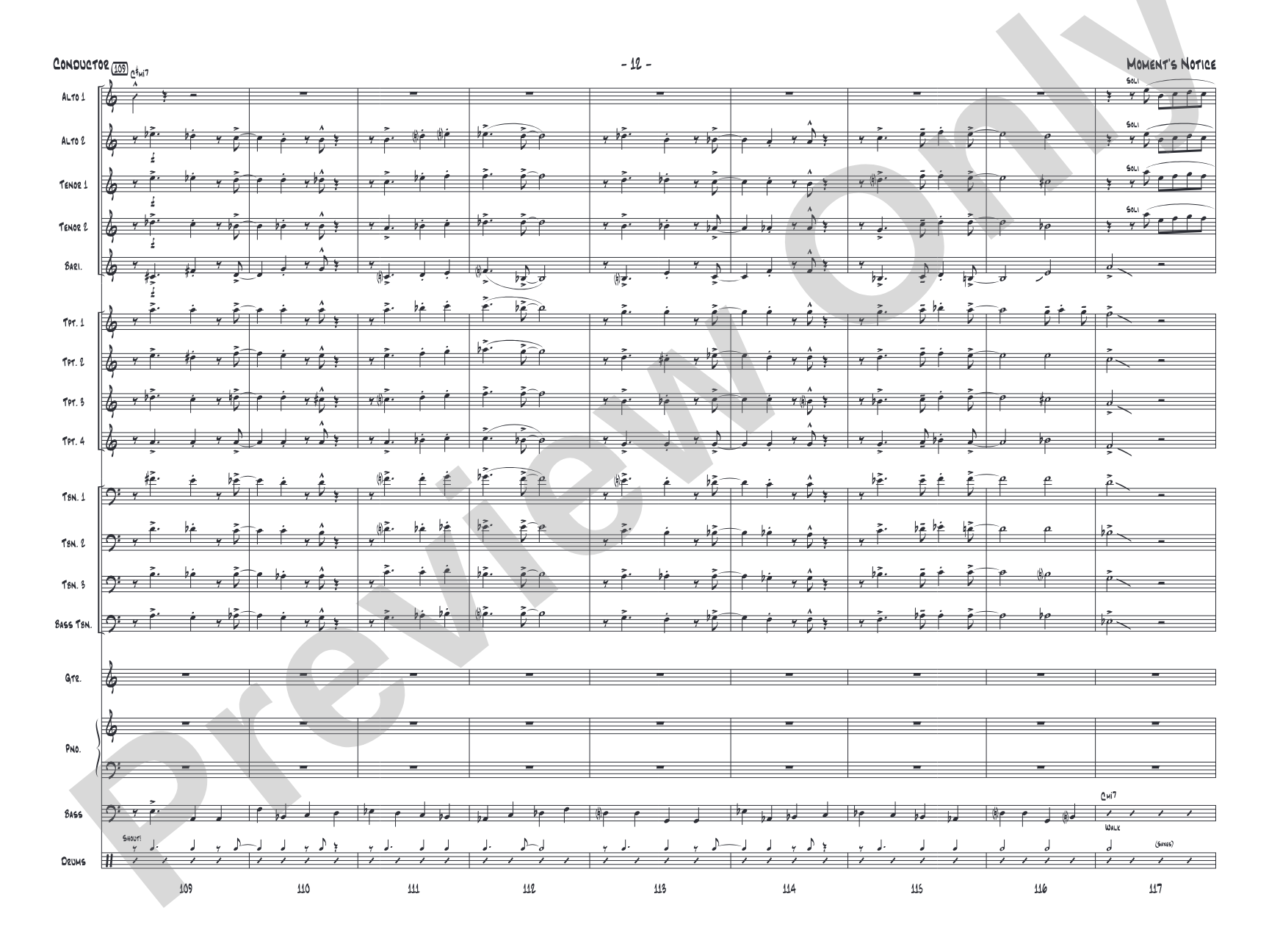 Moment's Notice: Jazz Ensemble Conductor Score & Parts