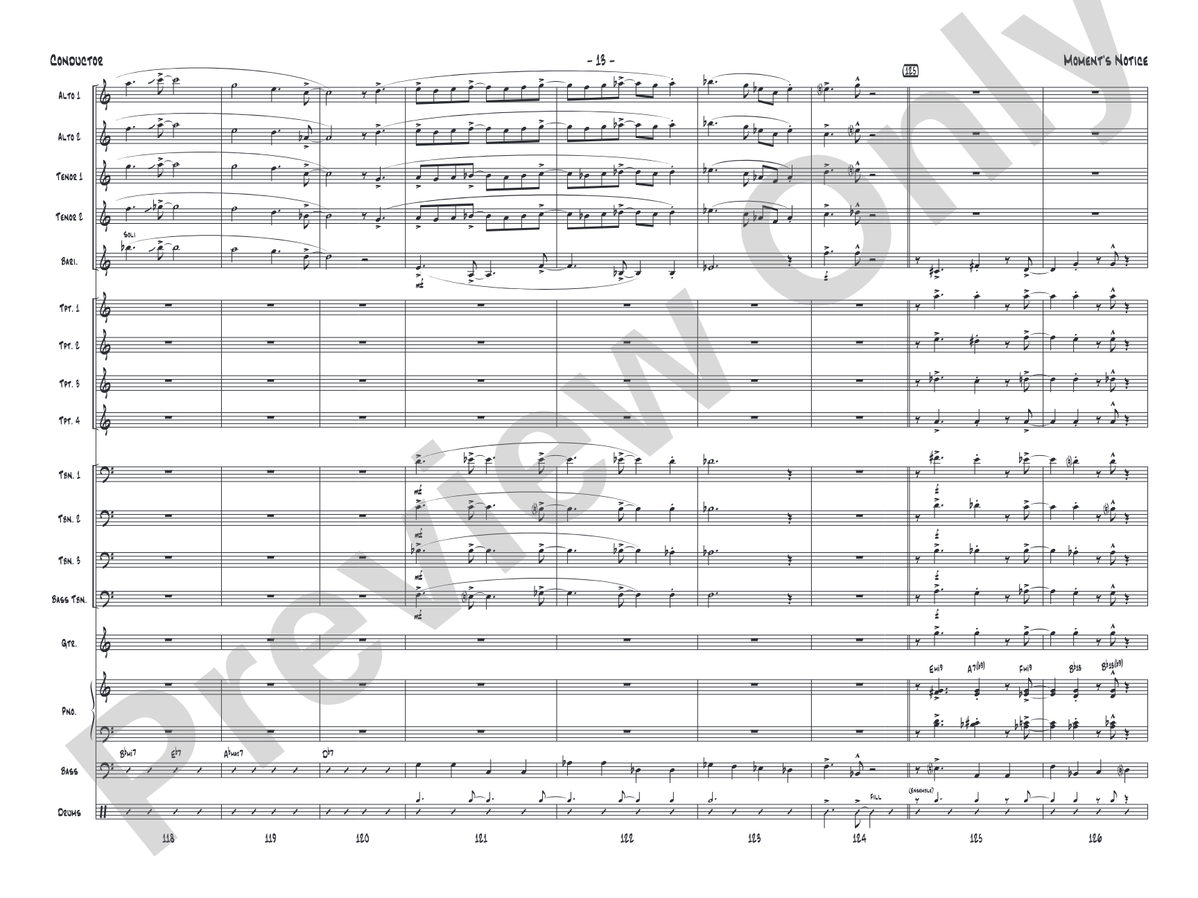 Moment's Notice: Jazz Ensemble Conductor Score & Parts