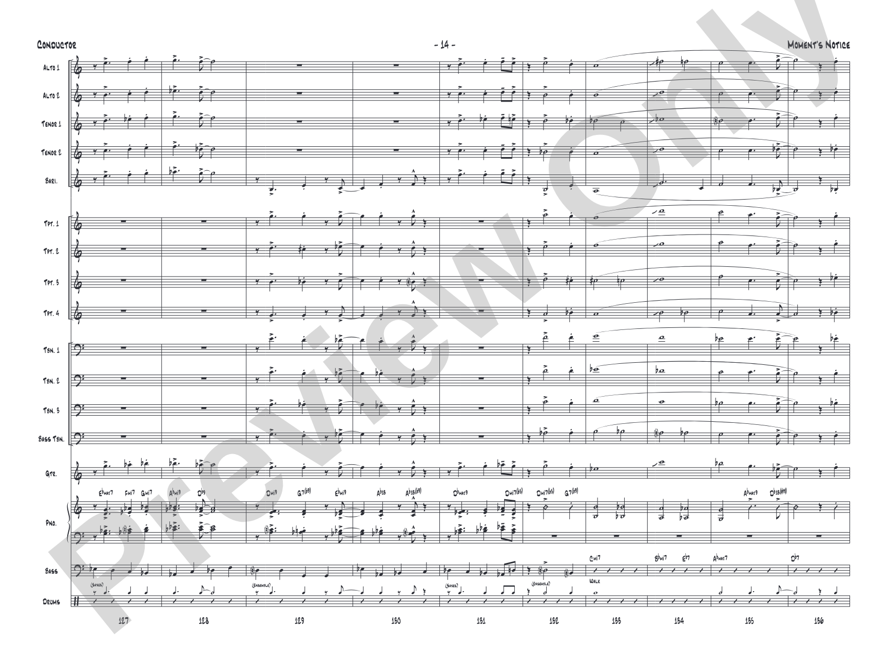 Moment's Notice: Jazz Ensemble Conductor Score & Parts