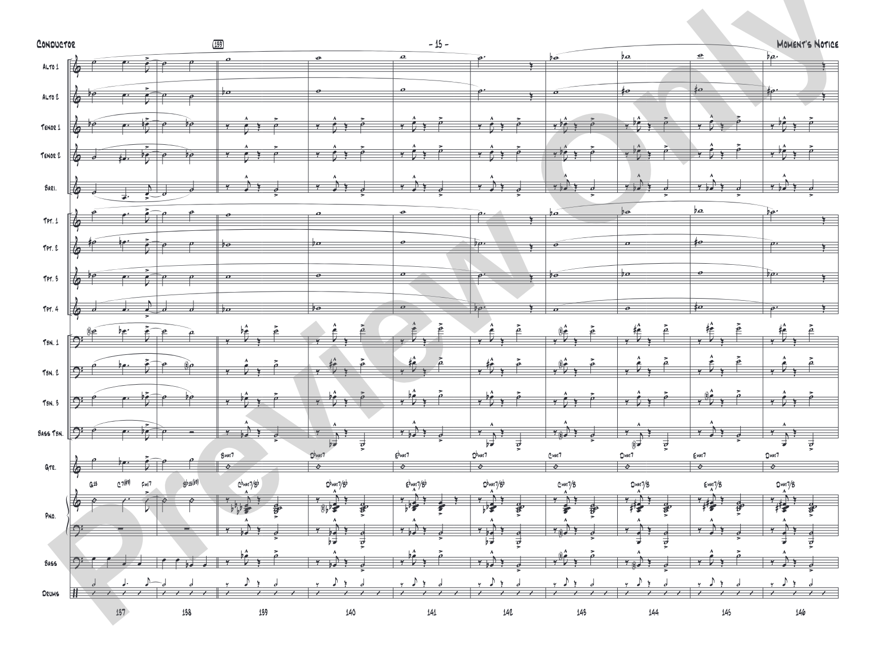 Moment's Notice: Jazz Ensemble Conductor Score & Parts