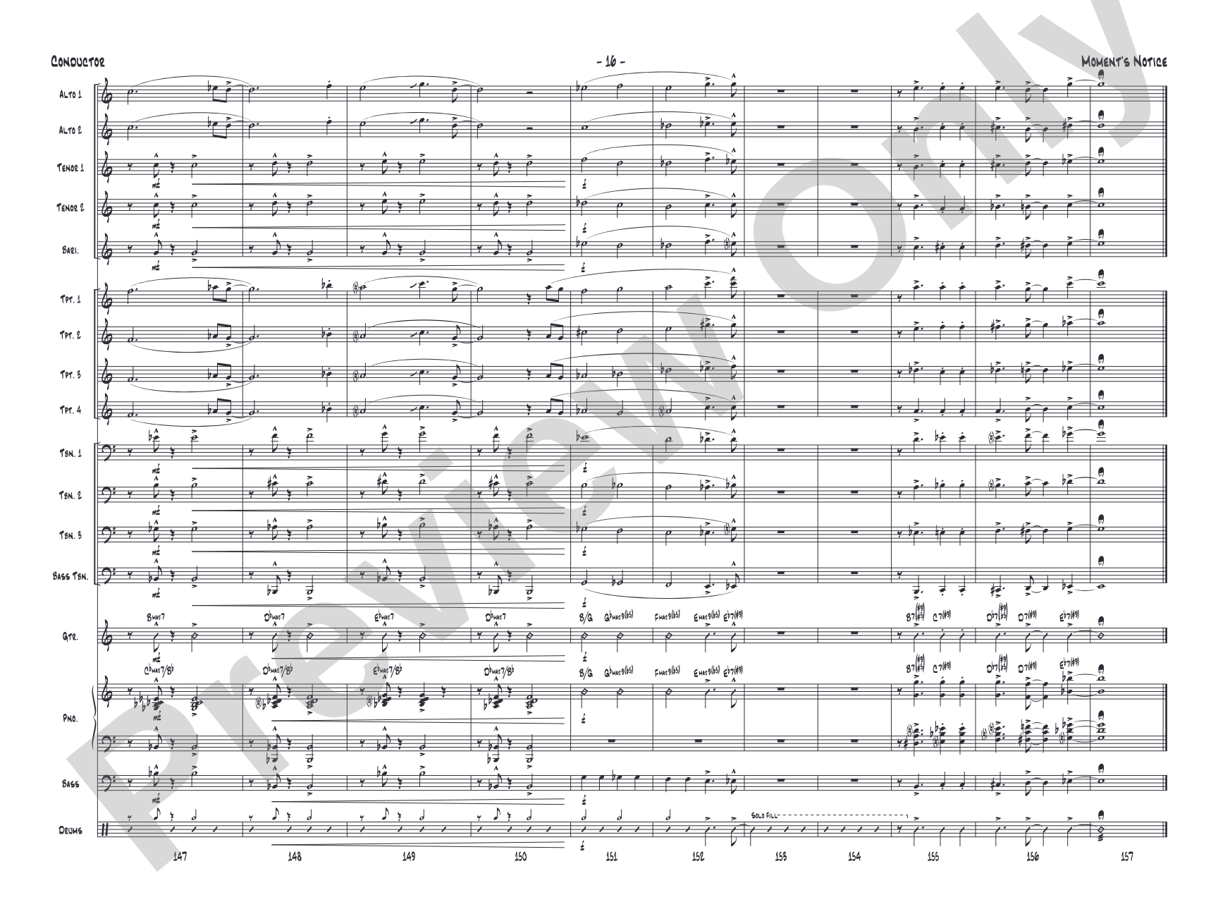 Moment's Notice: Jazz Ensemble Conductor Score & Parts