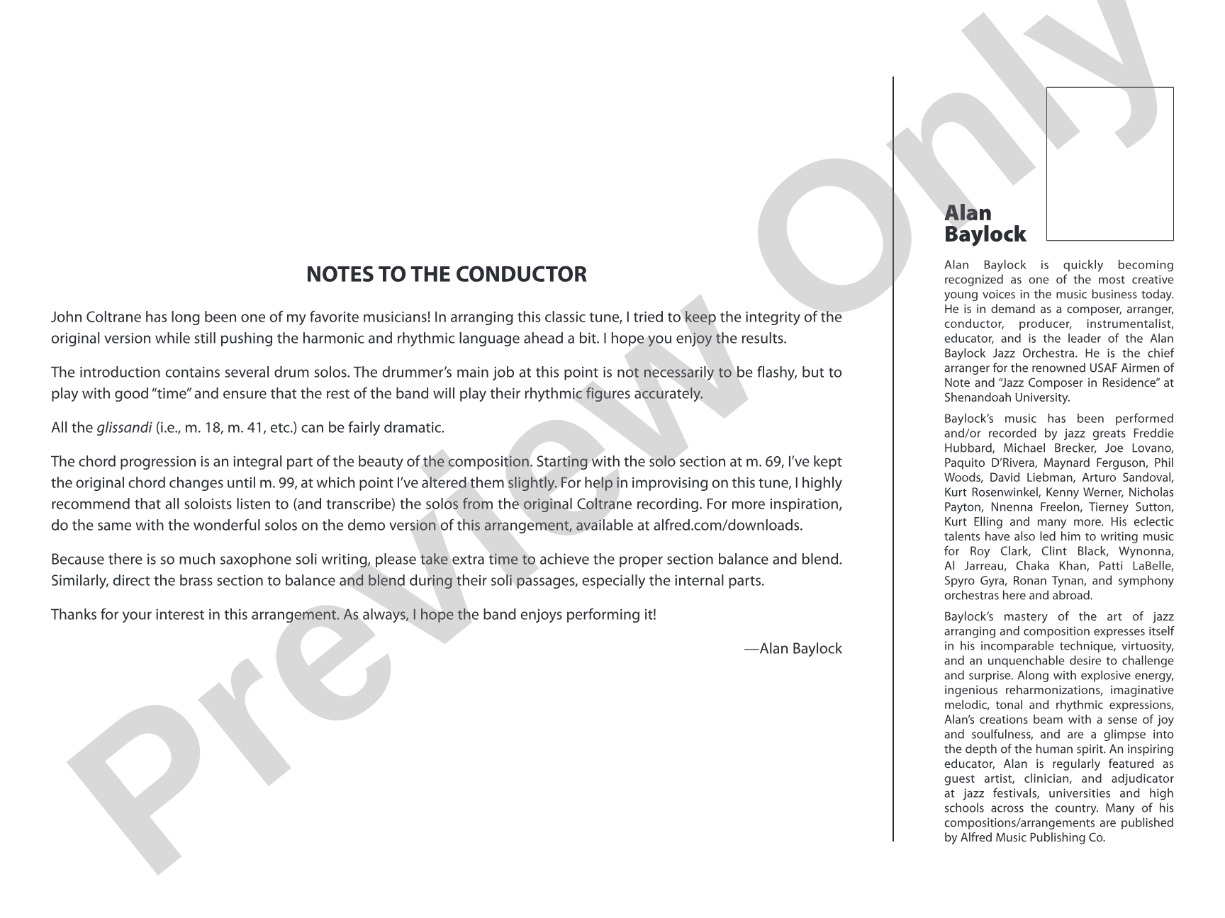Moment's Notice: Jazz Ensemble Conductor Score & Parts