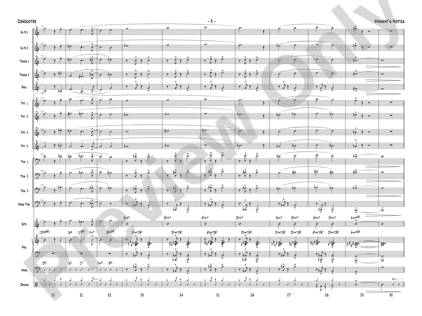 Moment's Notice: Jazz Ensemble Conductor Score & Parts