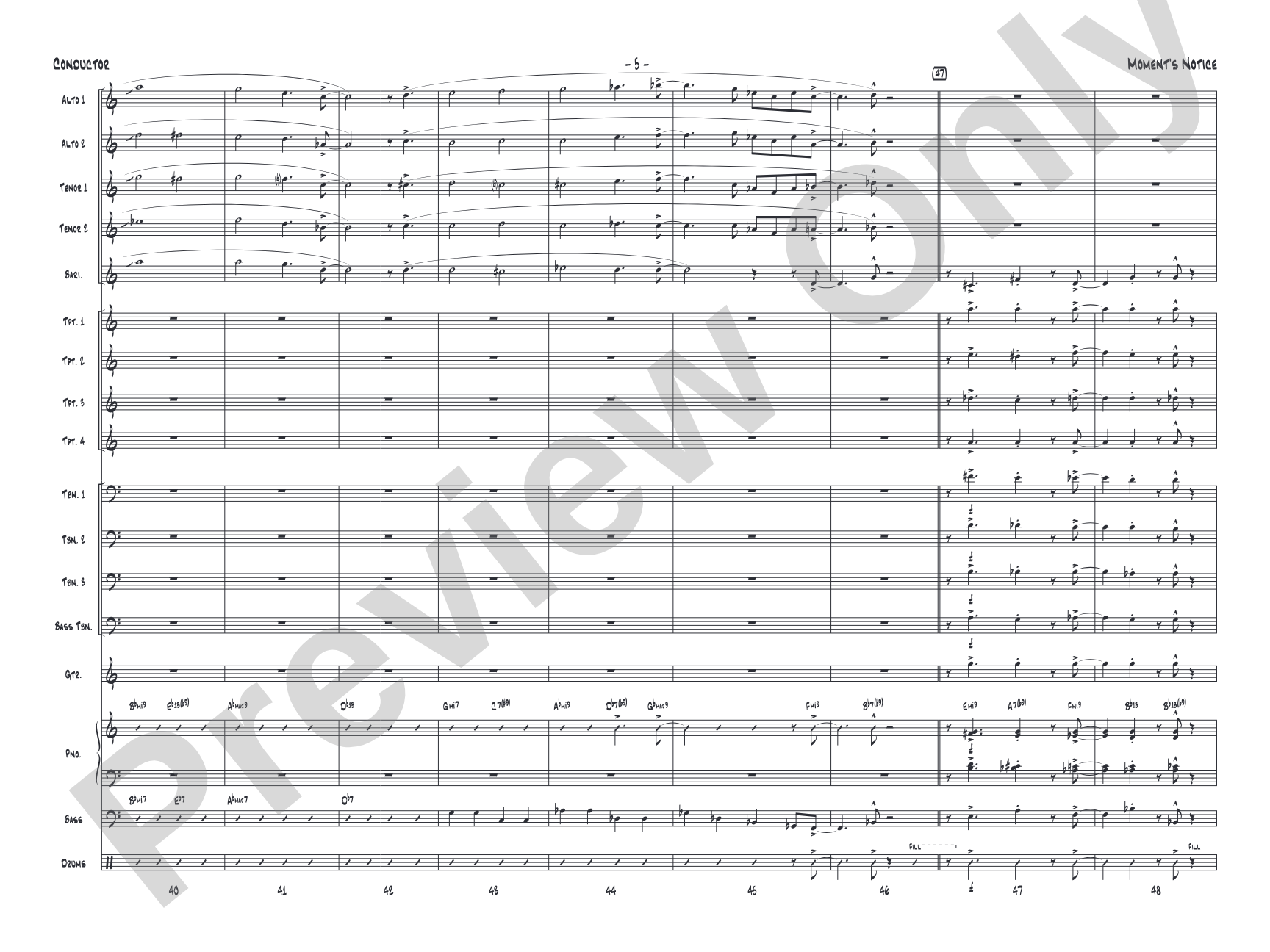 Moment's Notice: Jazz Ensemble Conductor Score & Parts