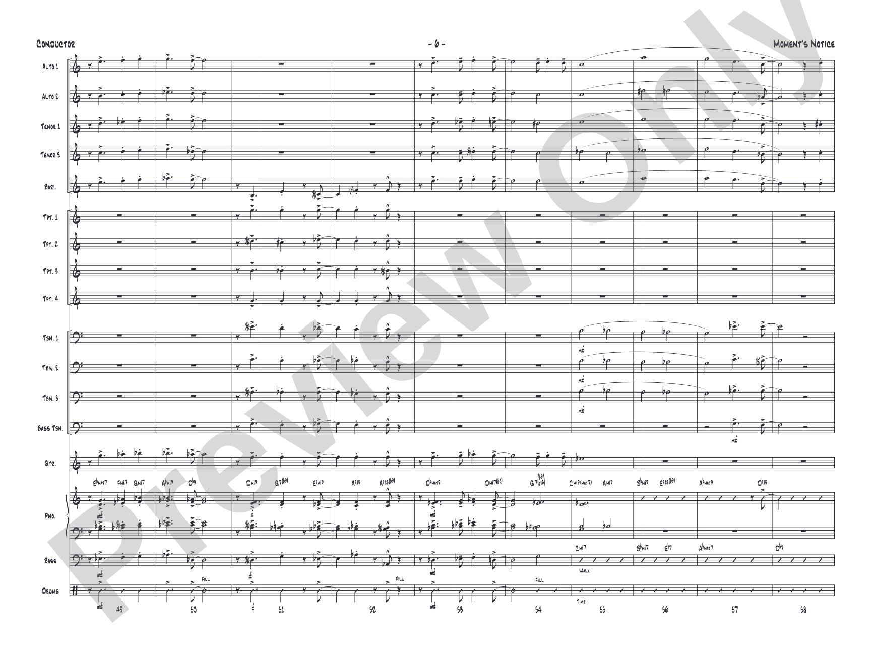 Moment's Notice: Jazz Ensemble Conductor Score & Parts