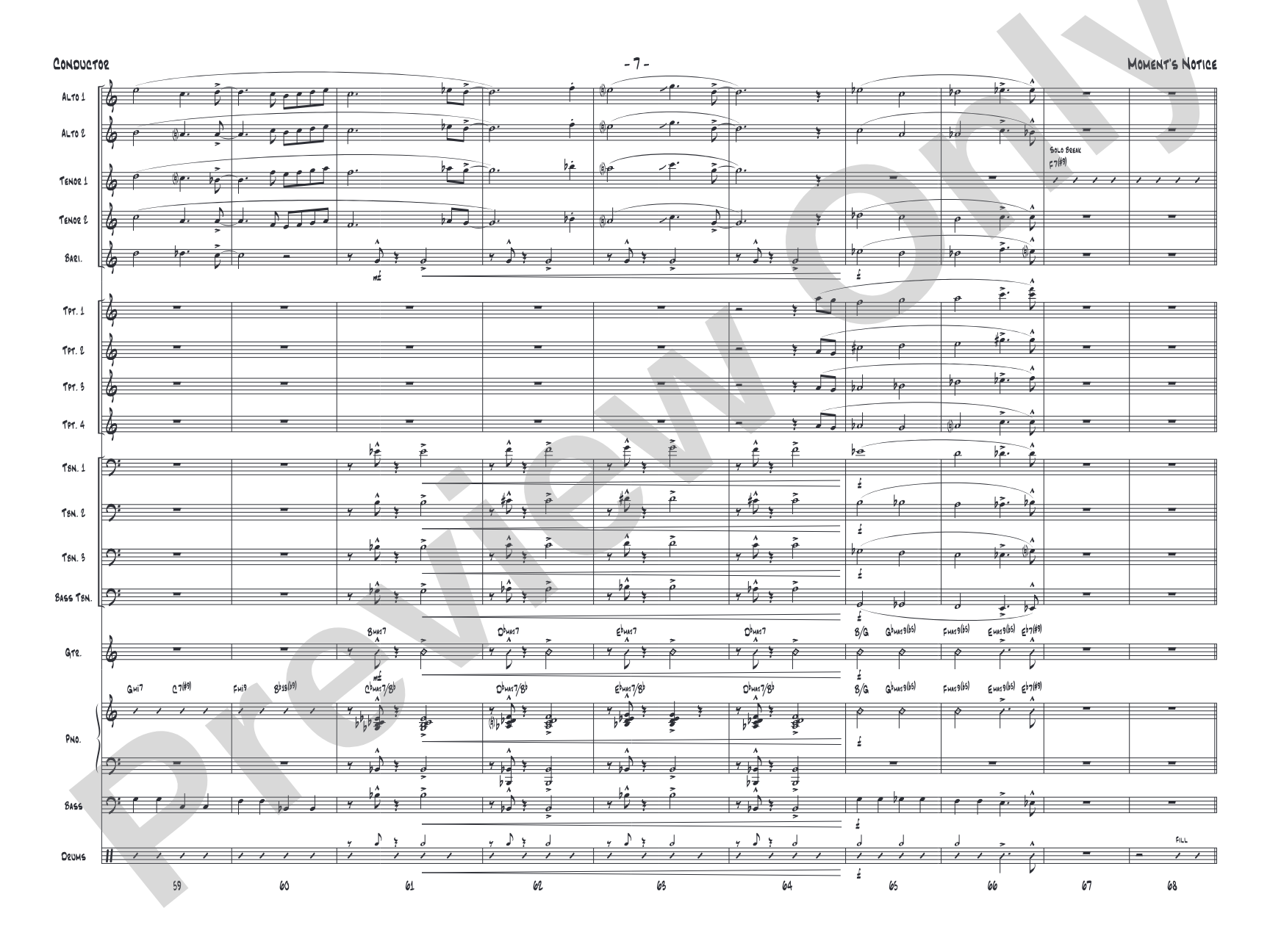 Moment's Notice: Jazz Ensemble Conductor Score & Parts