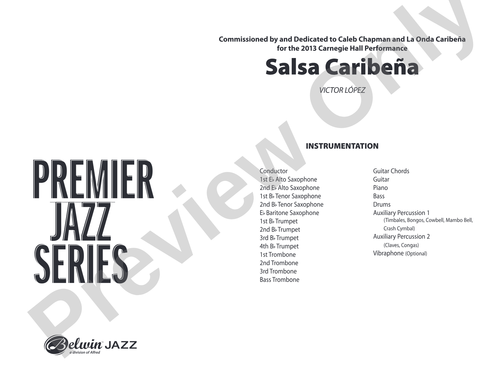Salsa Caribeña: Jazz Ensemble Conductor Score & Parts