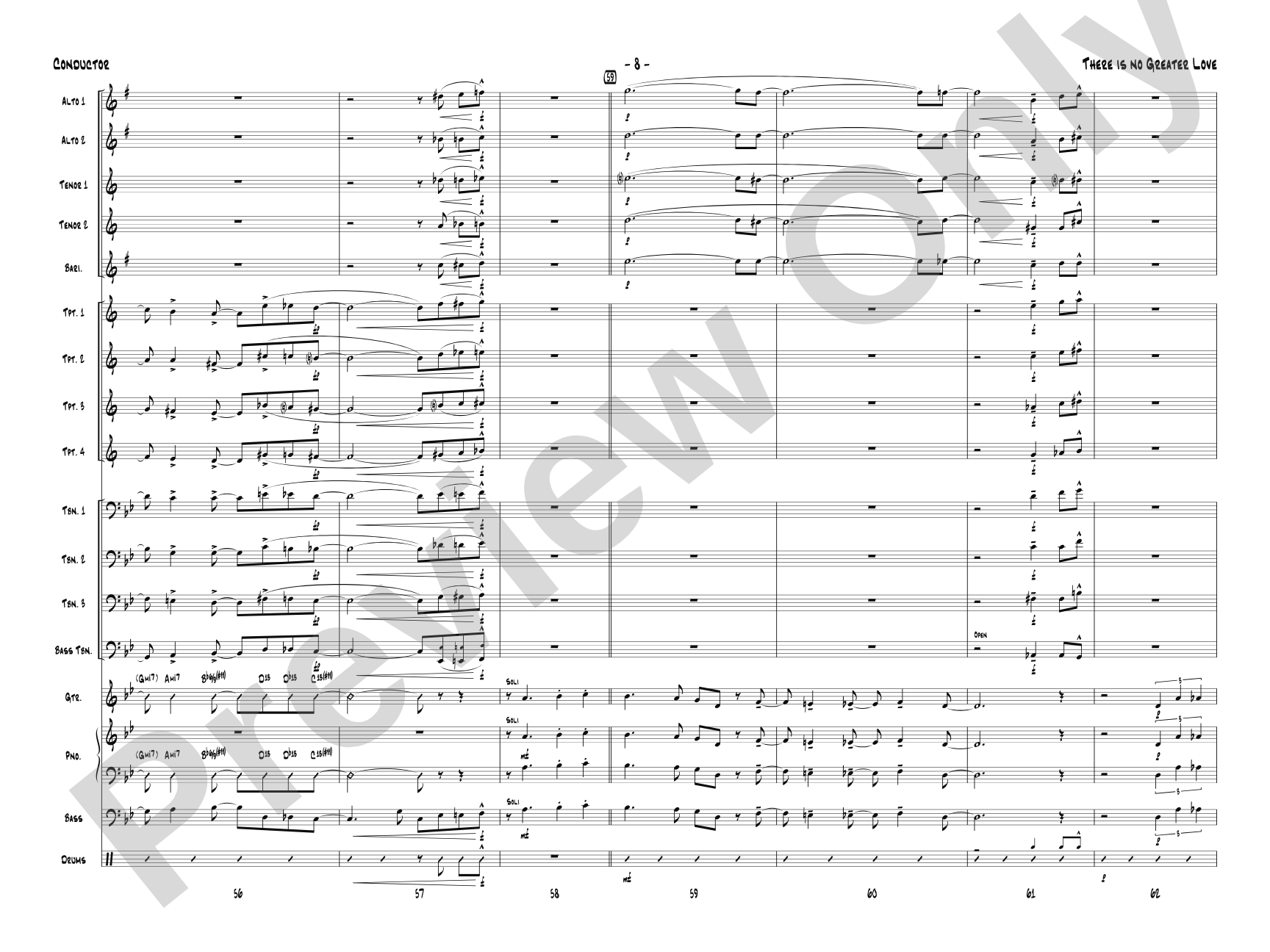 There Is No Greater Love: Jazz Ensemble Conductor Score & Parts