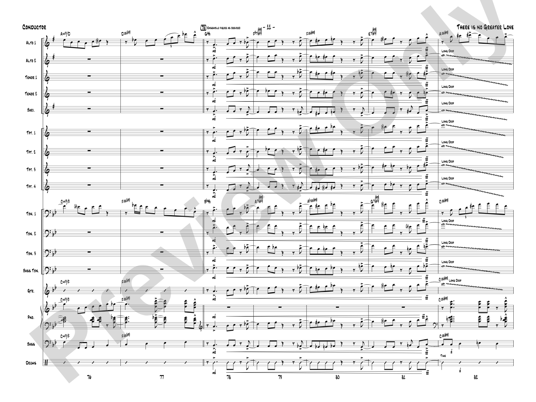 There Is No Greater Love: Jazz Ensemble Conductor Score & Parts