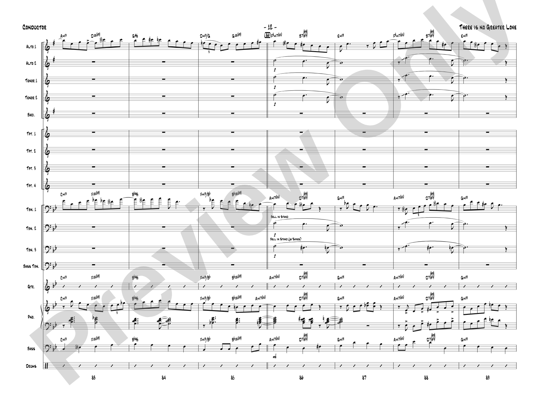 There Is No Greater Love: Jazz Ensemble Conductor Score & Parts