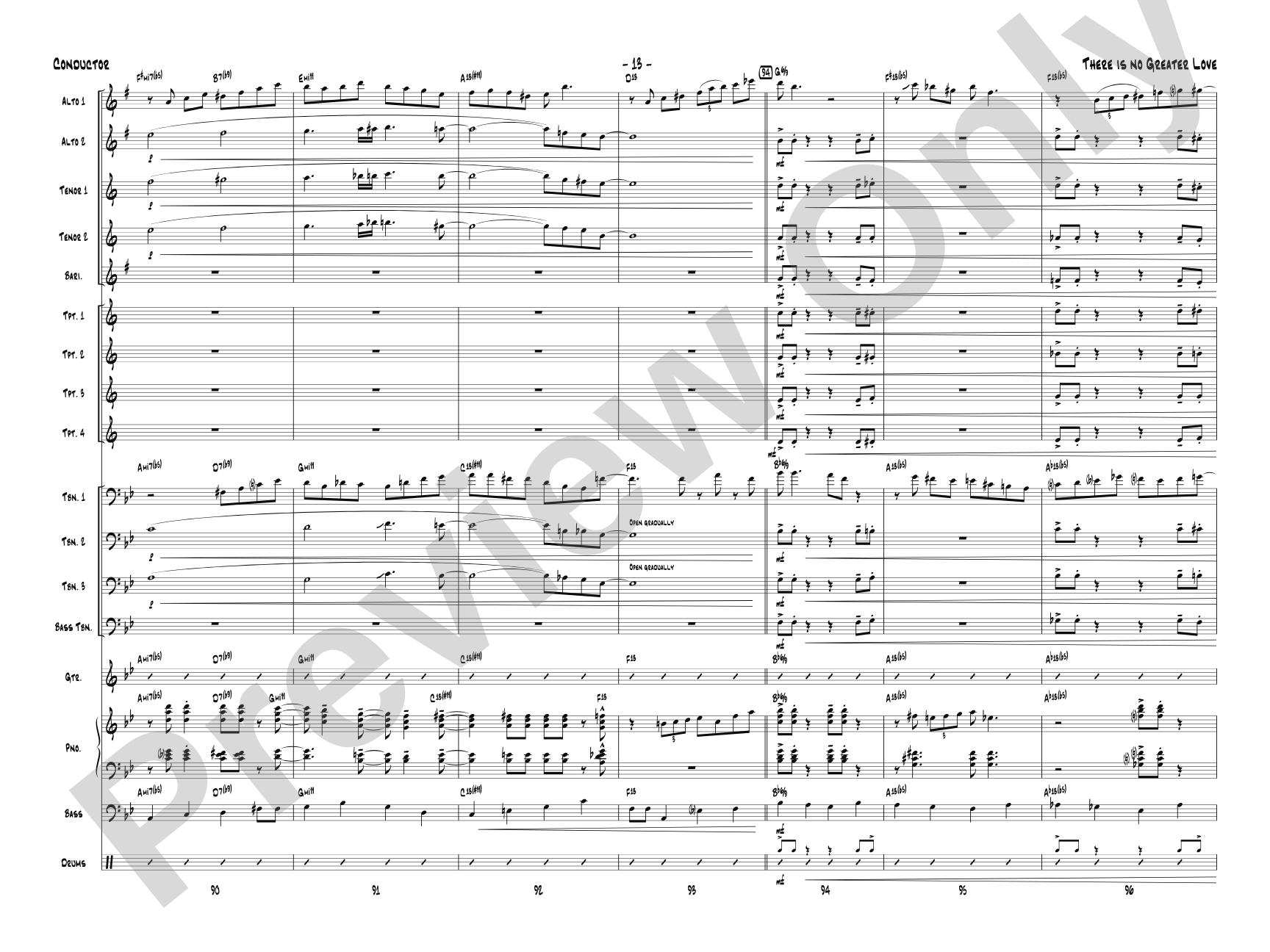 There Is No Greater Love: Jazz Ensemble Conductor Score & Parts