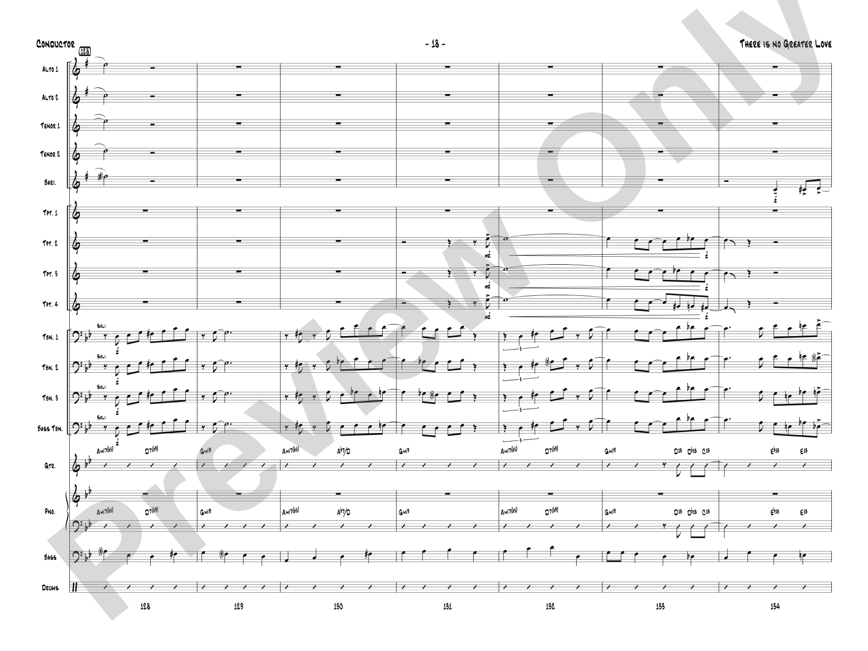 There Is No Greater Love: Jazz Ensemble Conductor Score & Parts