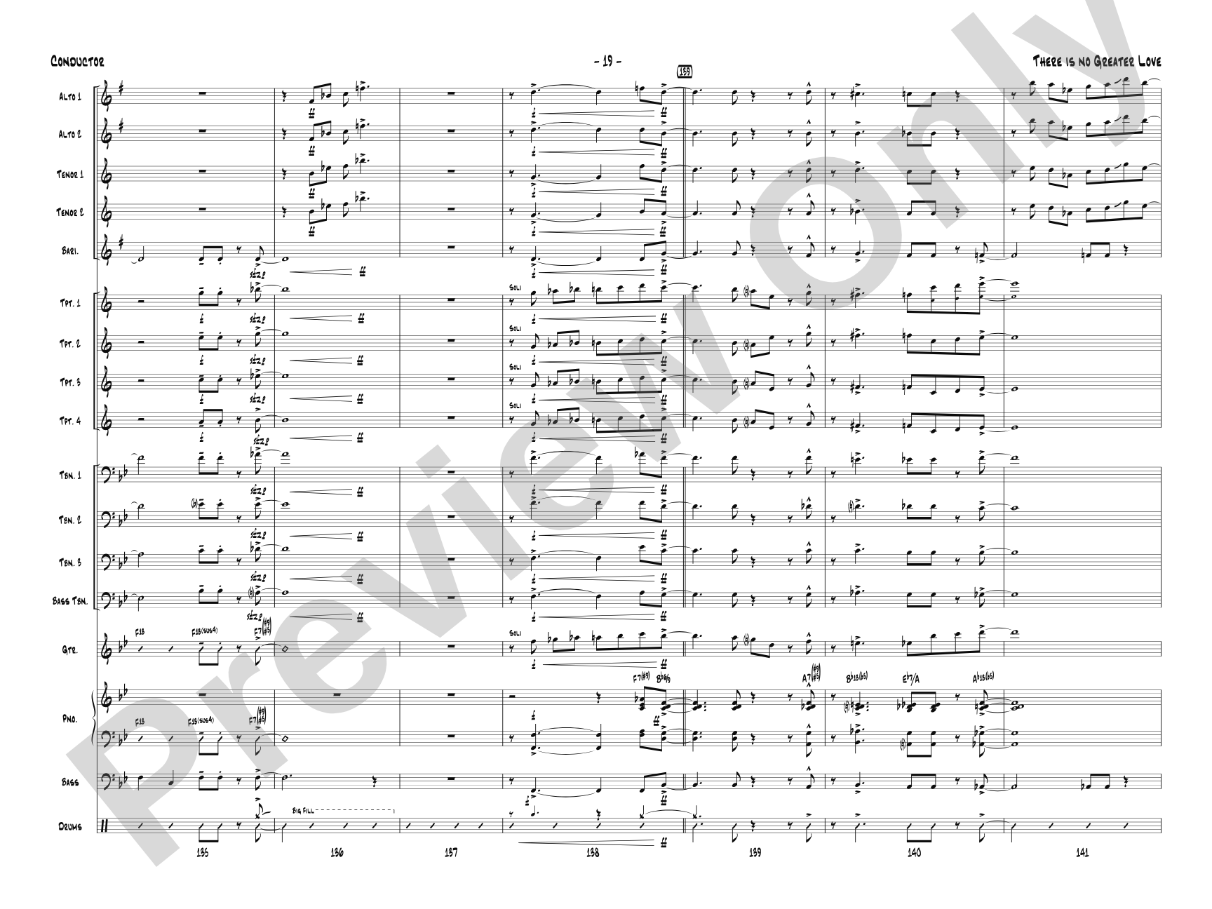 There Is No Greater Love: Jazz Ensemble Conductor Score & Parts