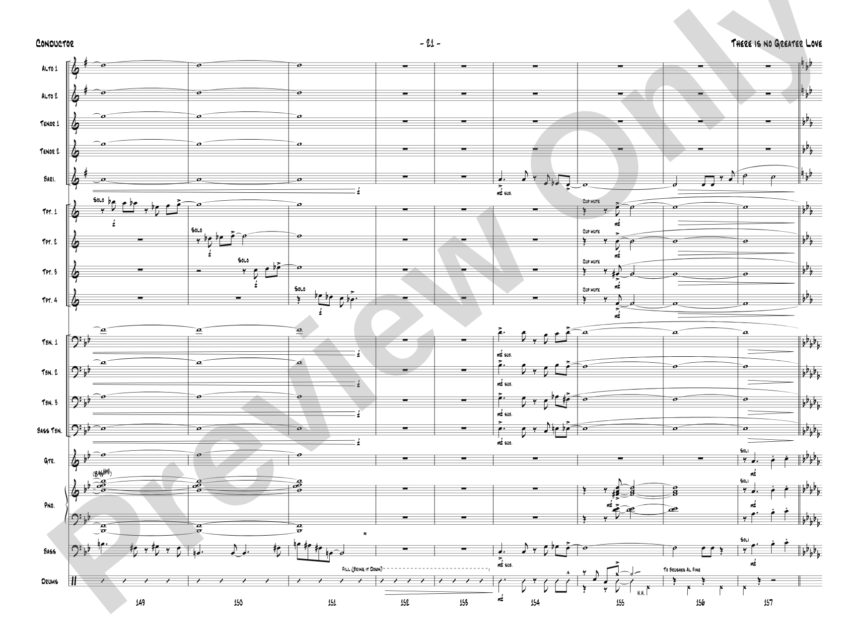There Is No Greater Love: Jazz Ensemble Conductor Score & Parts