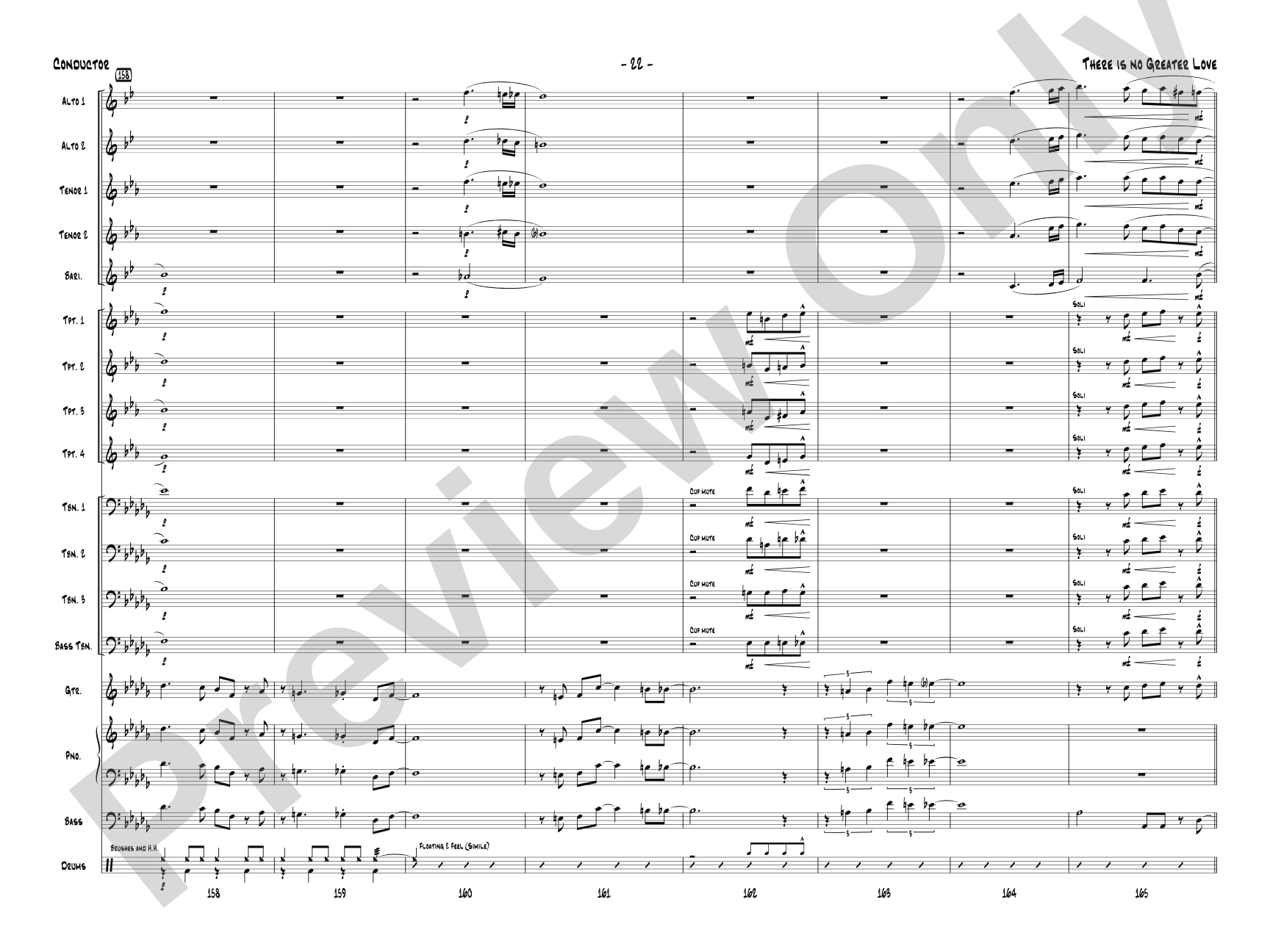 There Is No Greater Love: Jazz Ensemble Conductor Score & Parts