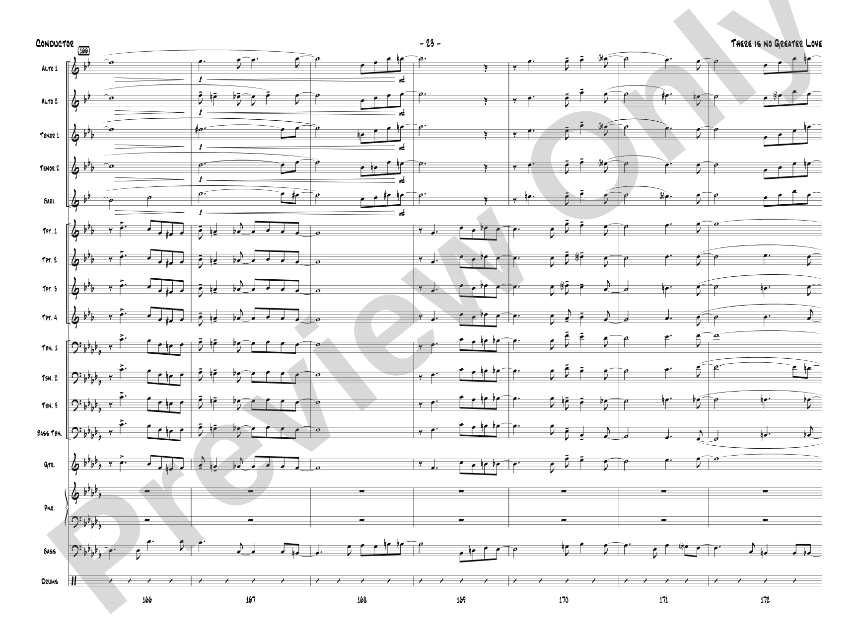 There Is No Greater Love: Jazz Ensemble Conductor Score & Parts