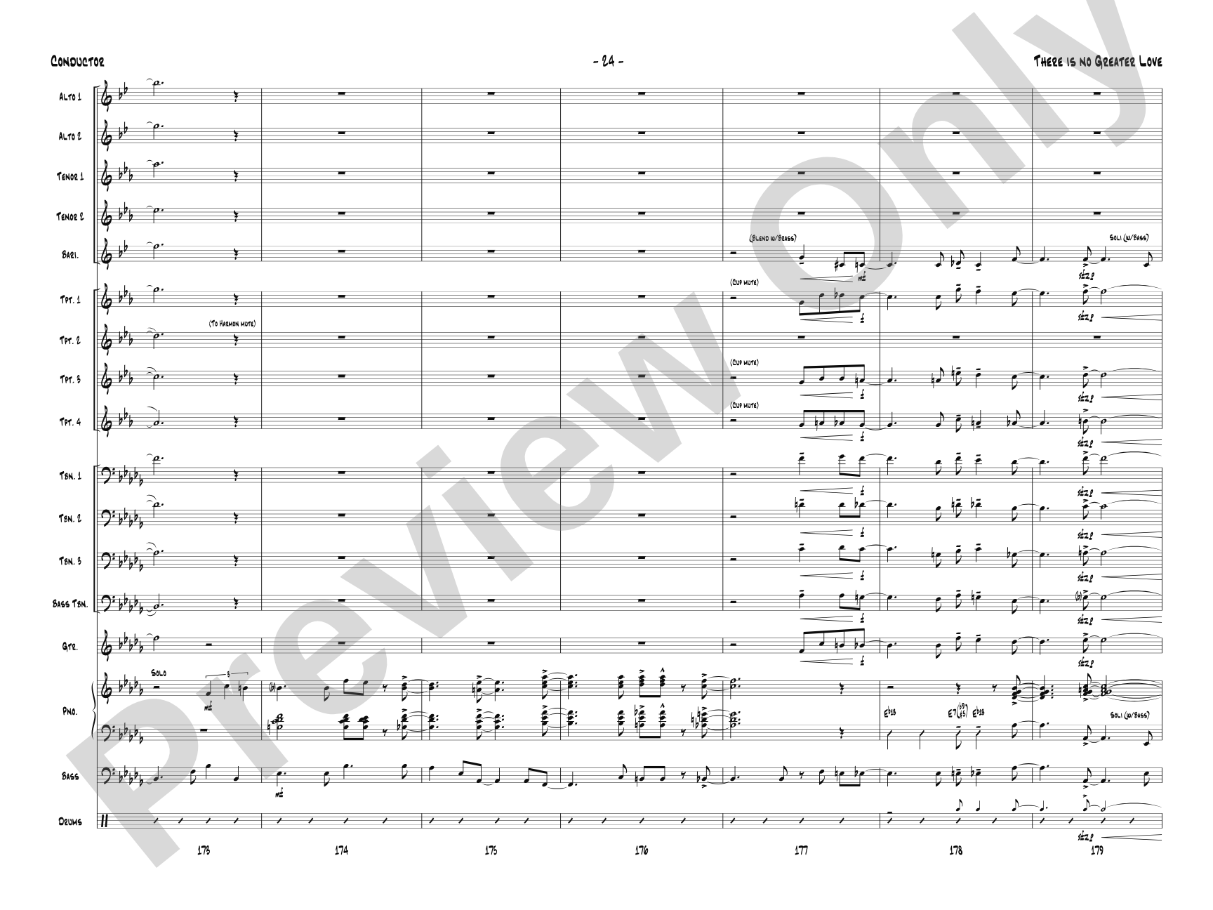 There Is No Greater Love: Jazz Ensemble Conductor Score & Parts
