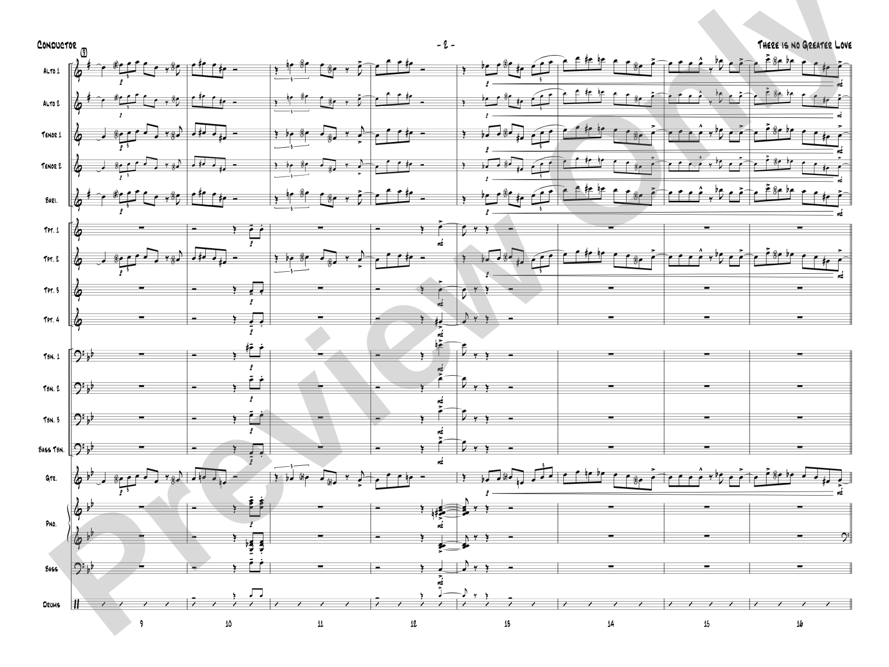 There Is No Greater Love: Jazz Ensemble Conductor Score & Parts