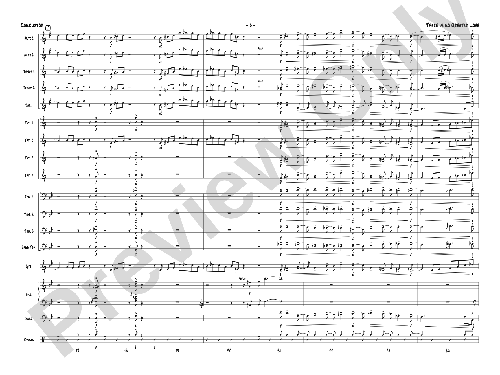 There Is No Greater Love: Jazz Ensemble Conductor Score & Parts
