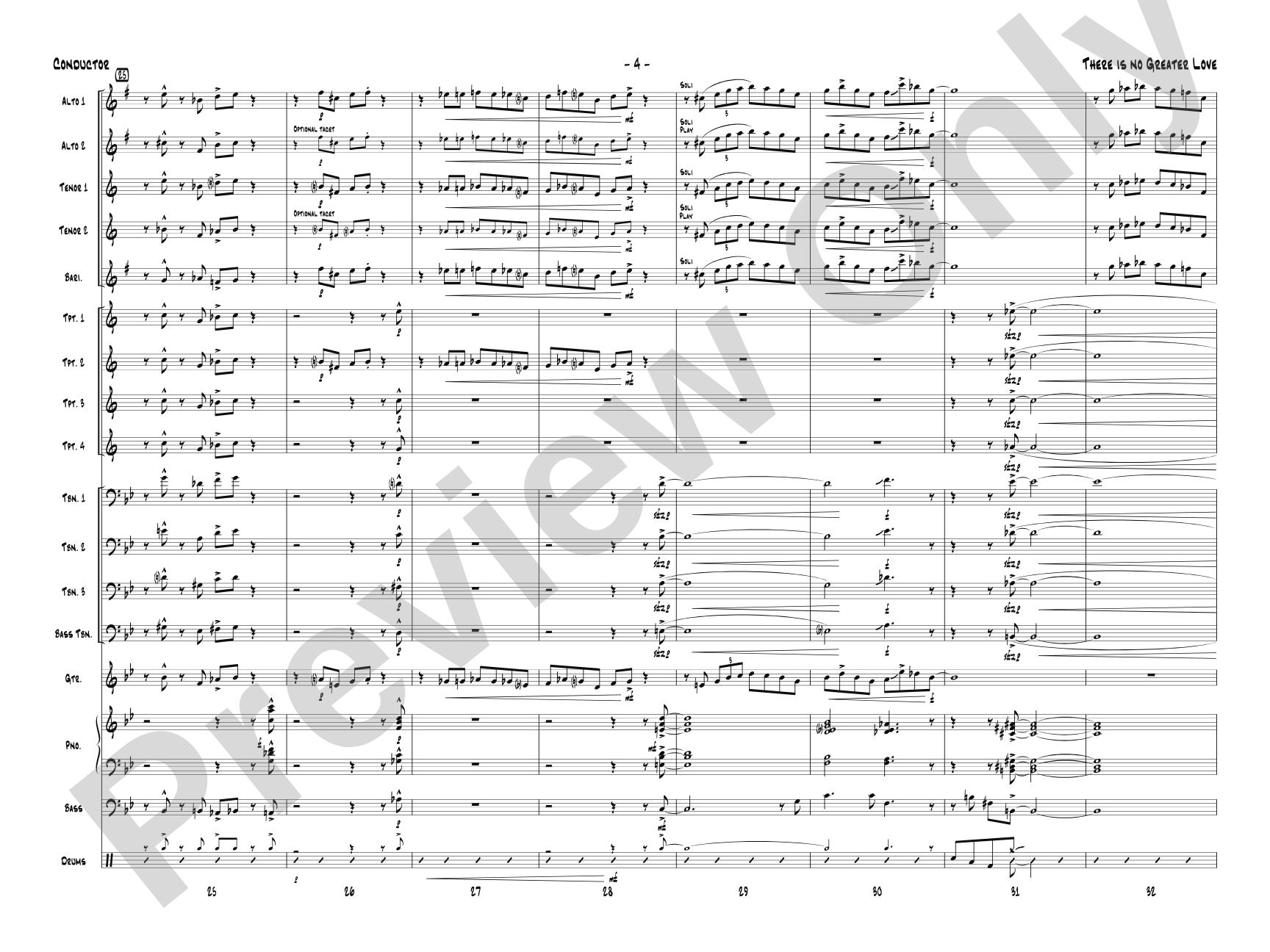 There Is No Greater Love: Jazz Ensemble Conductor Score & Parts