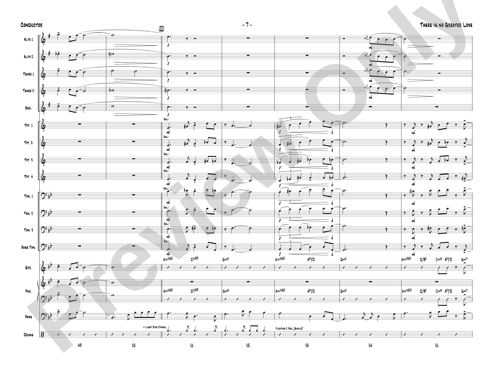 There Is No Greater Love: Jazz Ensemble Conductor Score & Parts