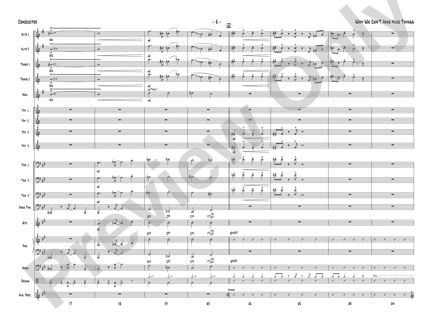 Why We Can't Have Nice Things: Jazz Ensemble Conductor Score & Parts