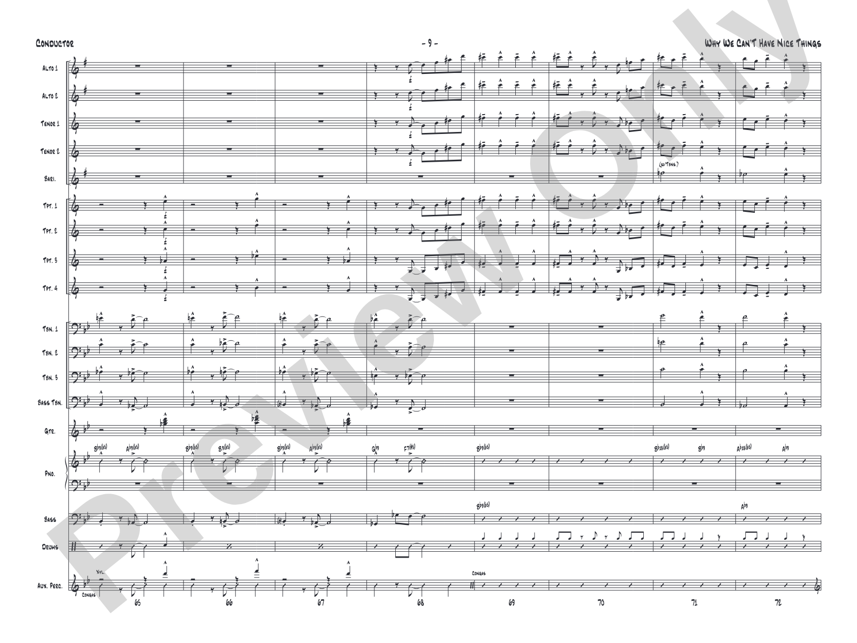 Why We Can't Have Nice Things: Jazz Ensemble Conductor Score & Parts