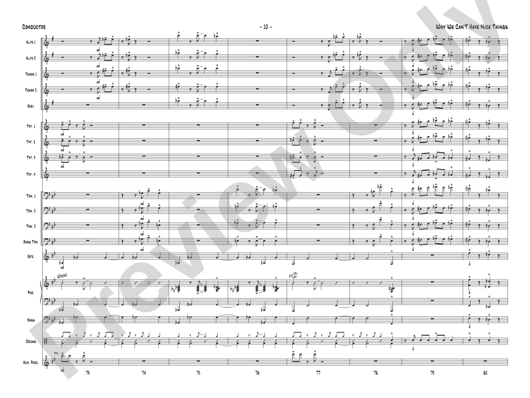 Why We Can't Have Nice Things: Jazz Ensemble Conductor Score & Parts
