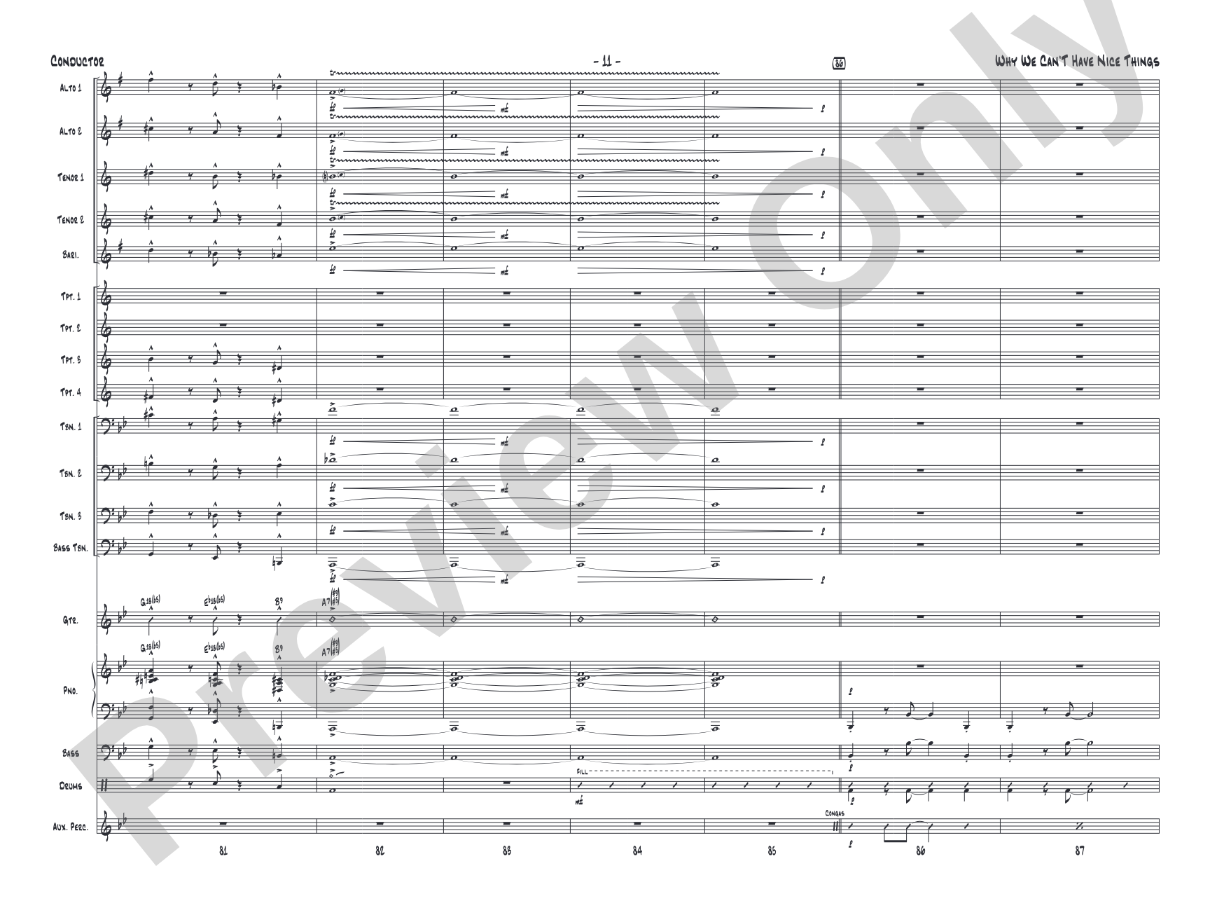 Why We Can't Have Nice Things: Jazz Ensemble Conductor Score & Parts