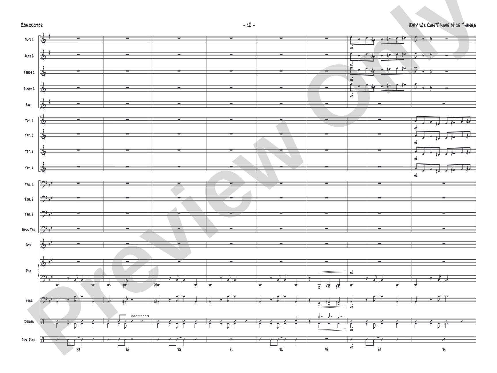 Why We Can't Have Nice Things: Jazz Ensemble Conductor Score & Parts