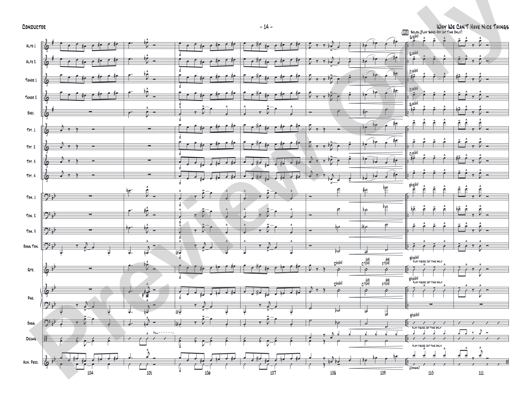Why We Can't Have Nice Things: Jazz Ensemble Conductor Score & Parts