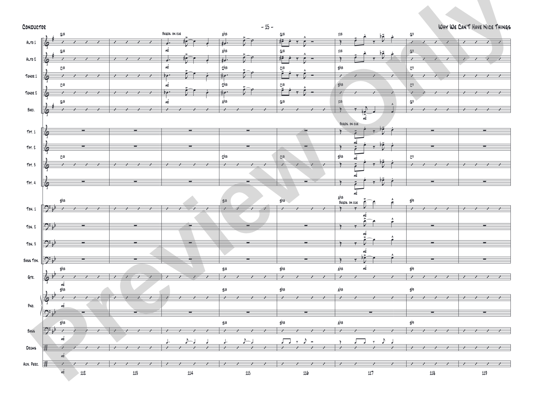 Why We Can't Have Nice Things: Jazz Ensemble Conductor Score & Parts