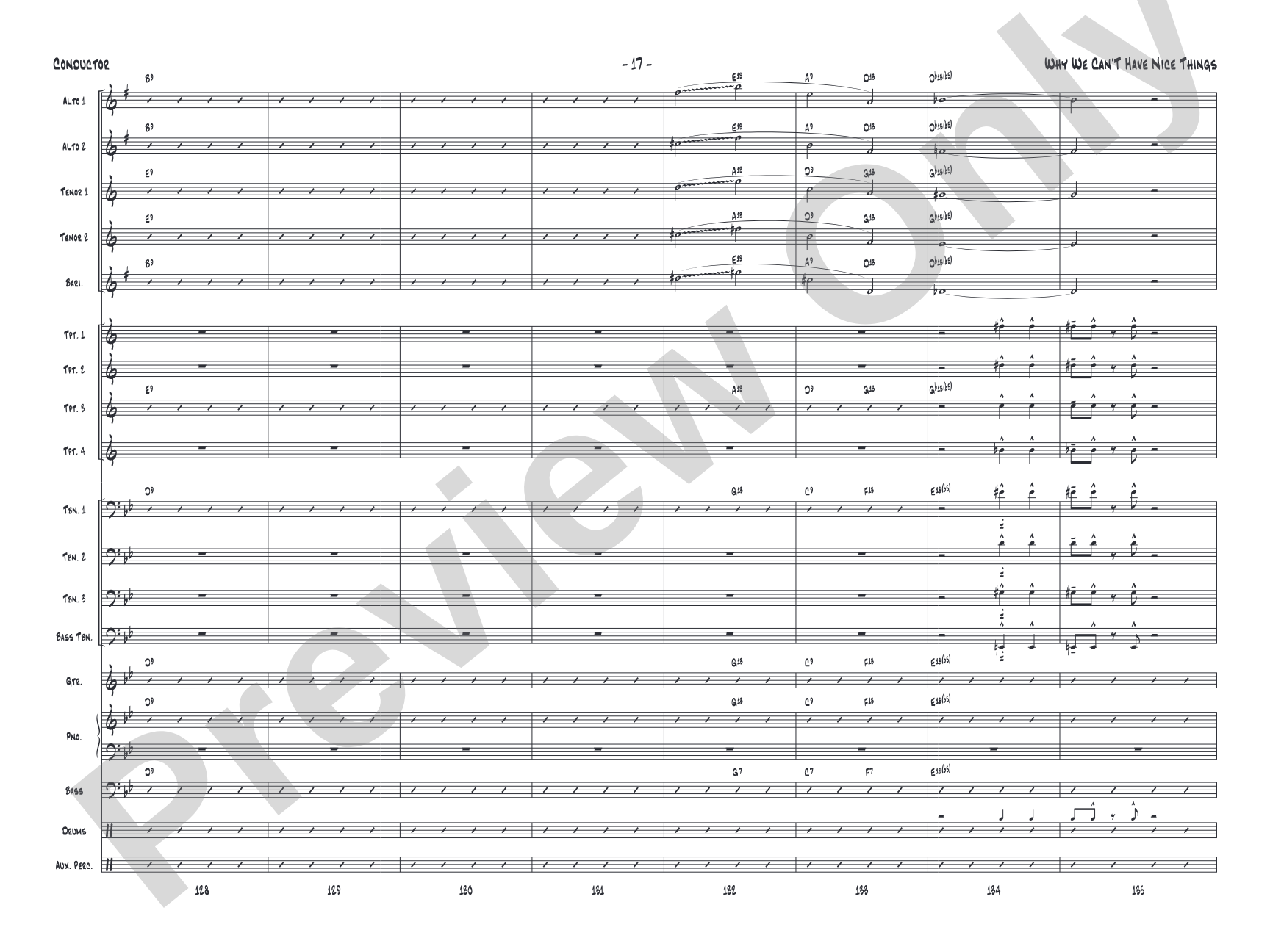 Why We Can't Have Nice Things: Jazz Ensemble Conductor Score & Parts