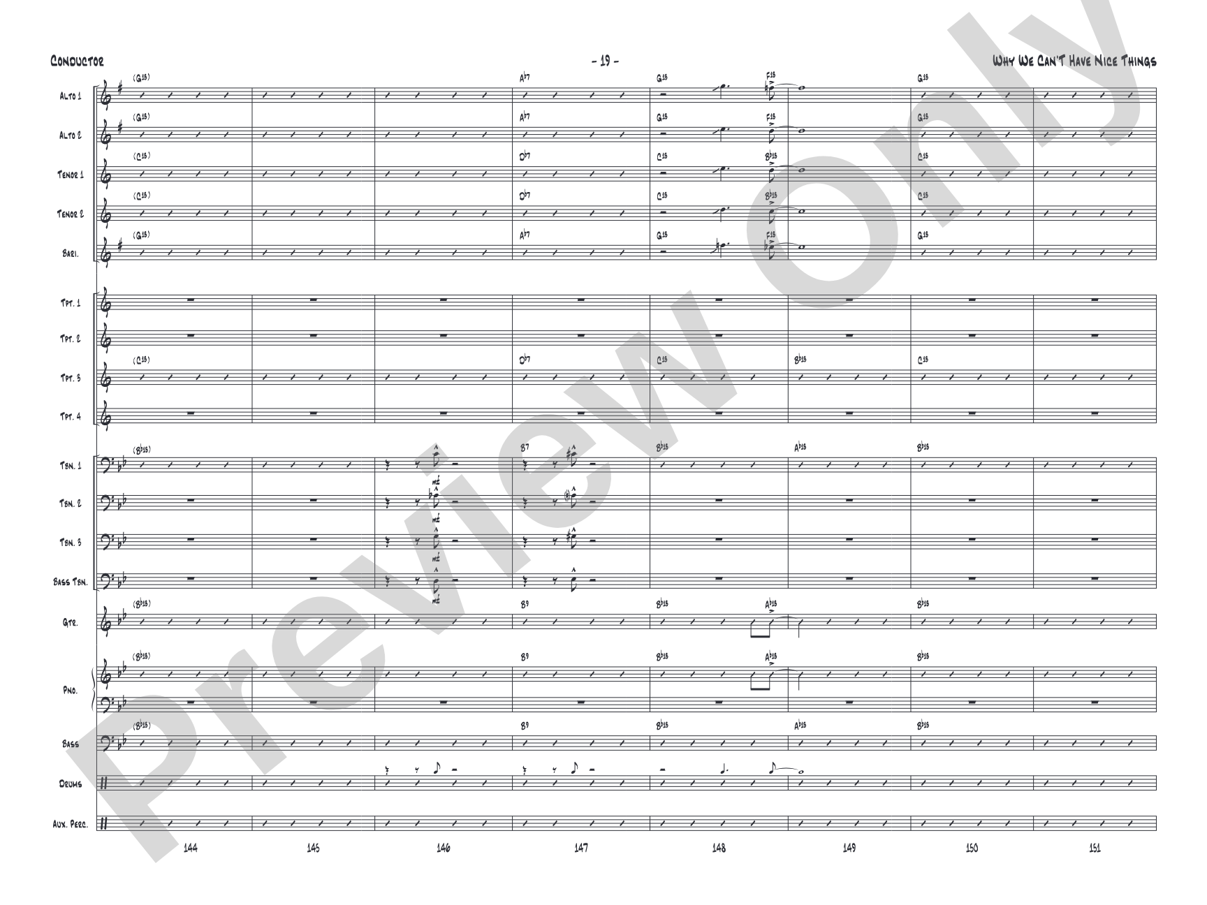 Why We Can't Have Nice Things: Jazz Ensemble Conductor Score & Parts