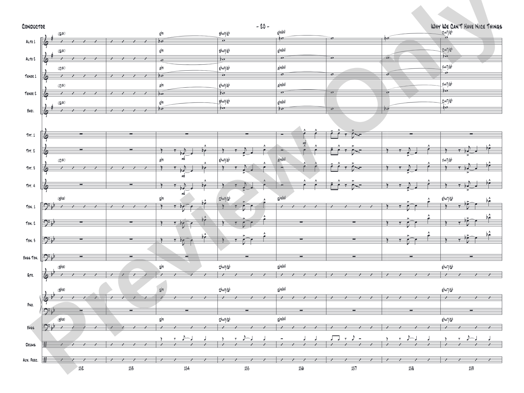 Why We Can't Have Nice Things: Jazz Ensemble Conductor Score & Parts