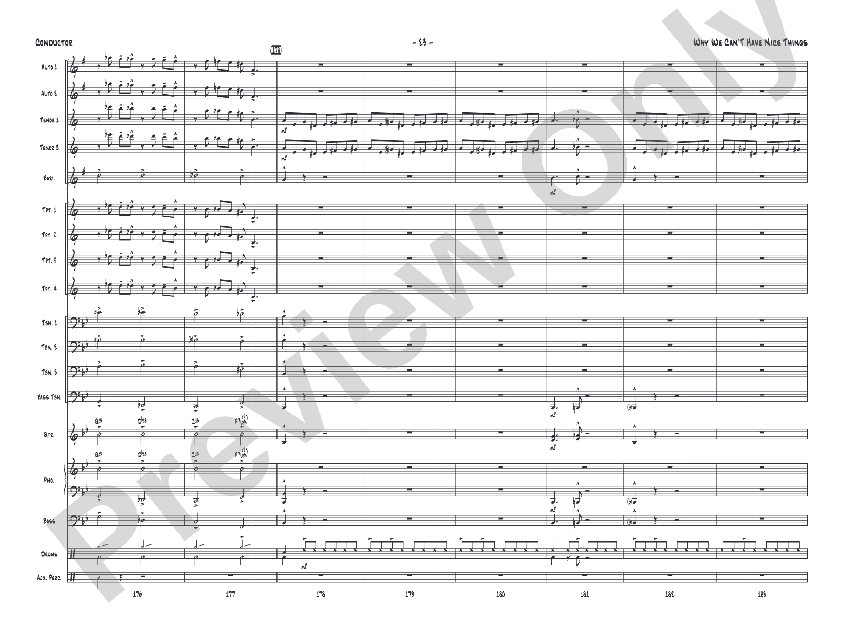 Why We Can't Have Nice Things: Jazz Ensemble Conductor Score & Parts
