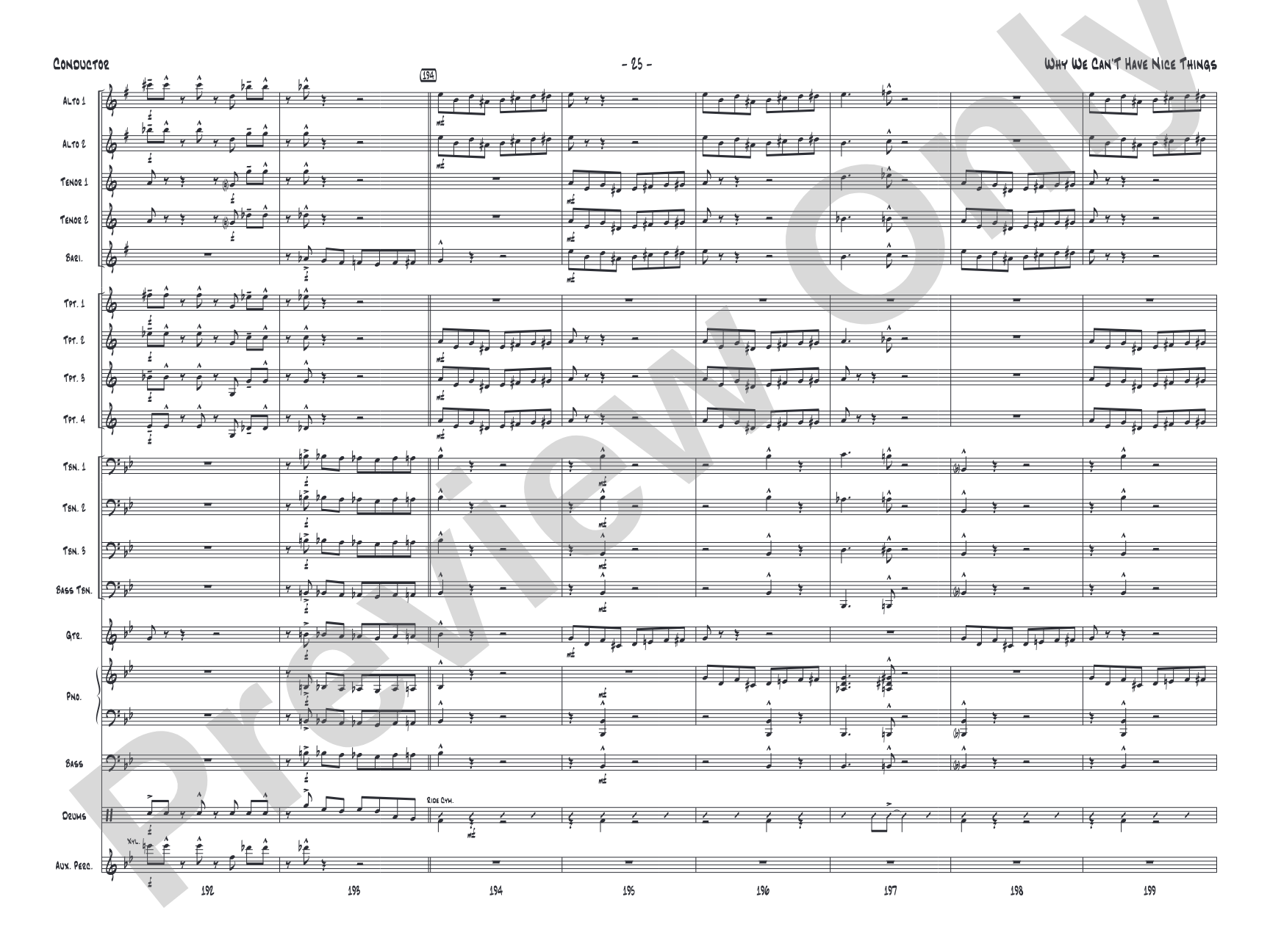 Why We Can't Have Nice Things: Jazz Ensemble Conductor Score & Parts
