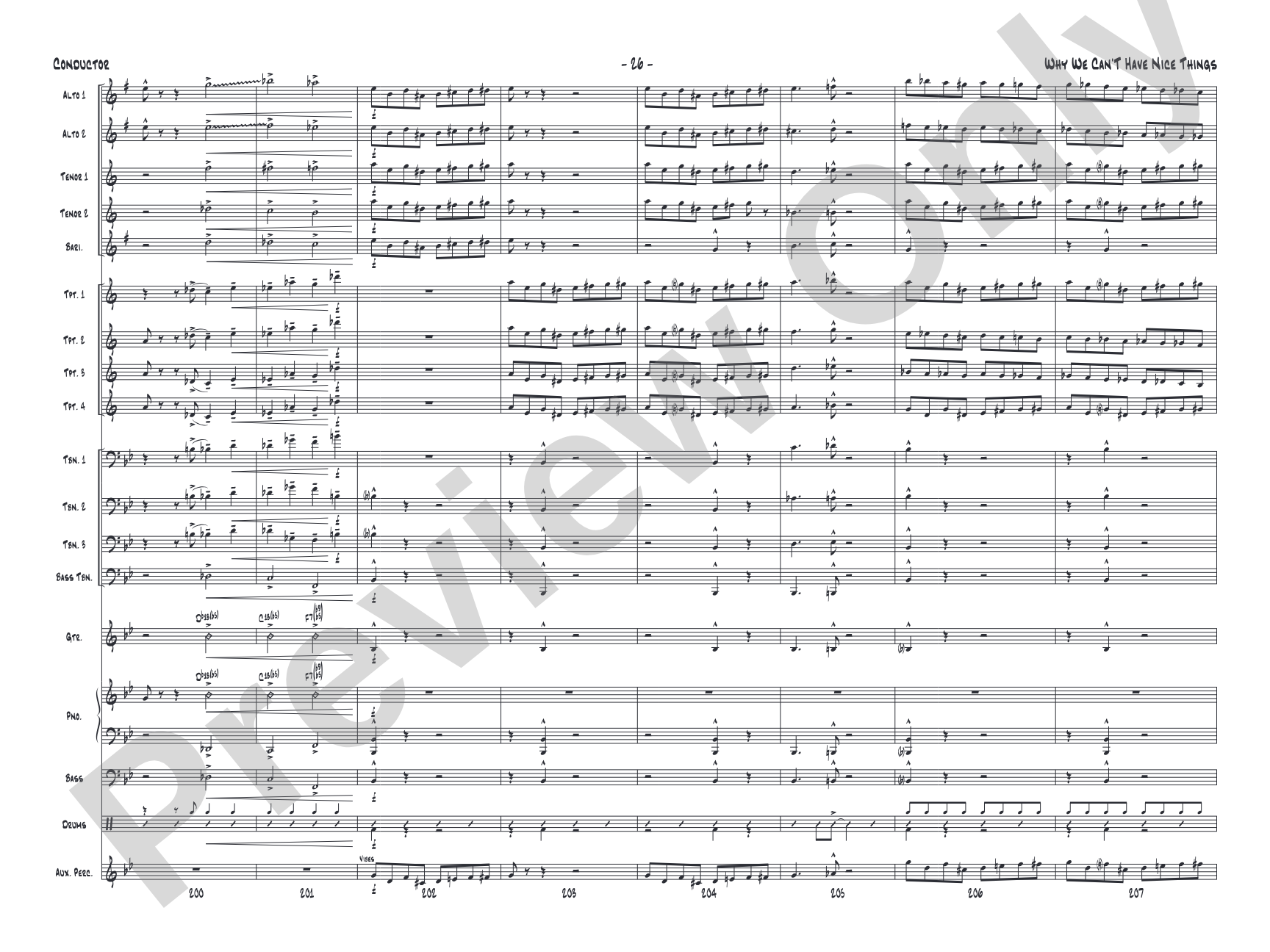 Why We Can't Have Nice Things: Jazz Ensemble Conductor Score & Parts