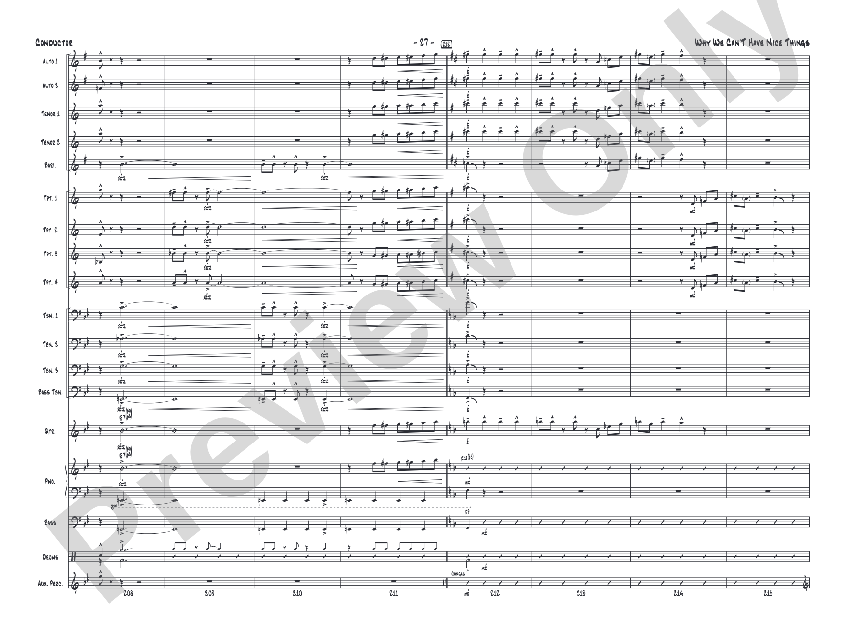 Why We Can't Have Nice Things: Jazz Ensemble Conductor Score & Parts
