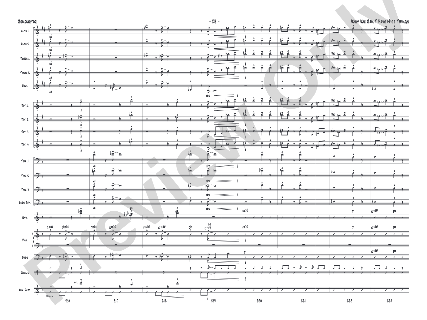 Why We Can't Have Nice Things: Jazz Ensemble Conductor Score & Parts