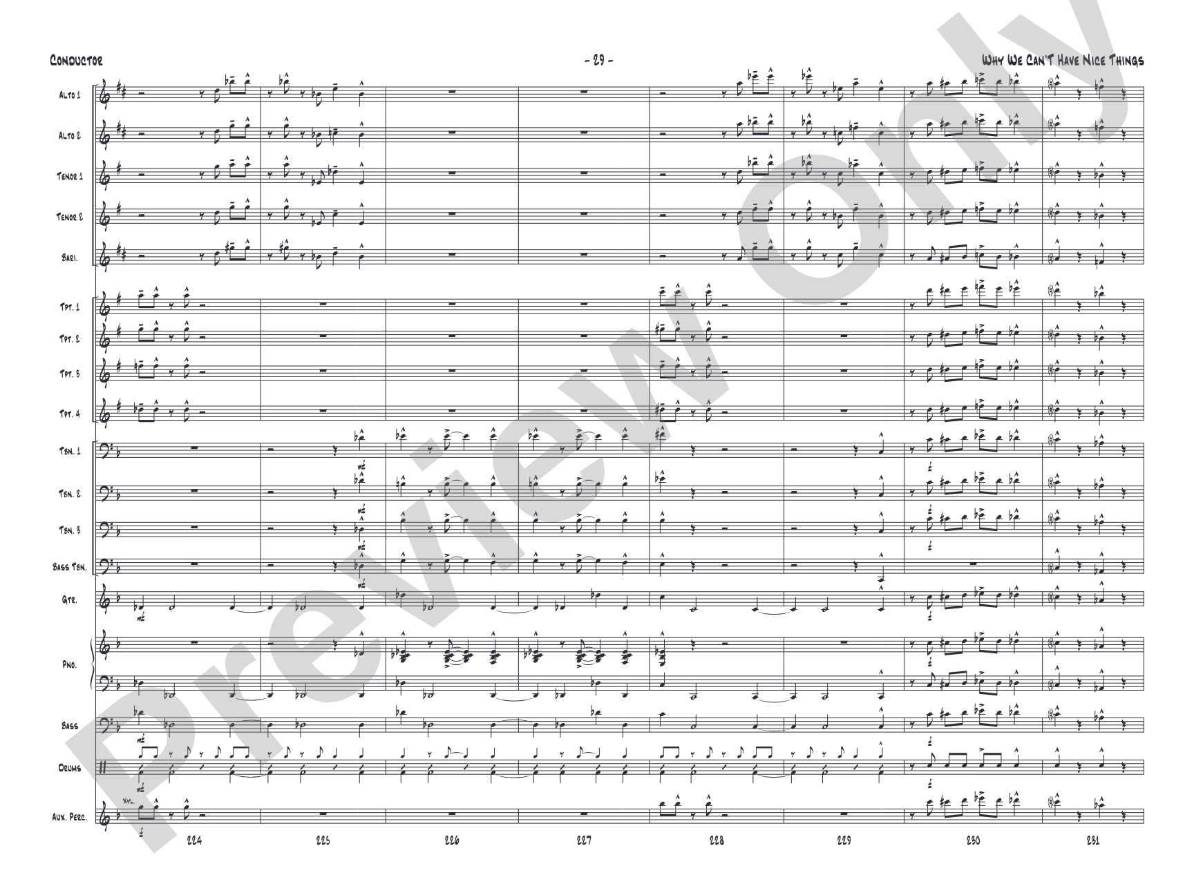 Why We Can't Have Nice Things: Jazz Ensemble Conductor Score & Parts