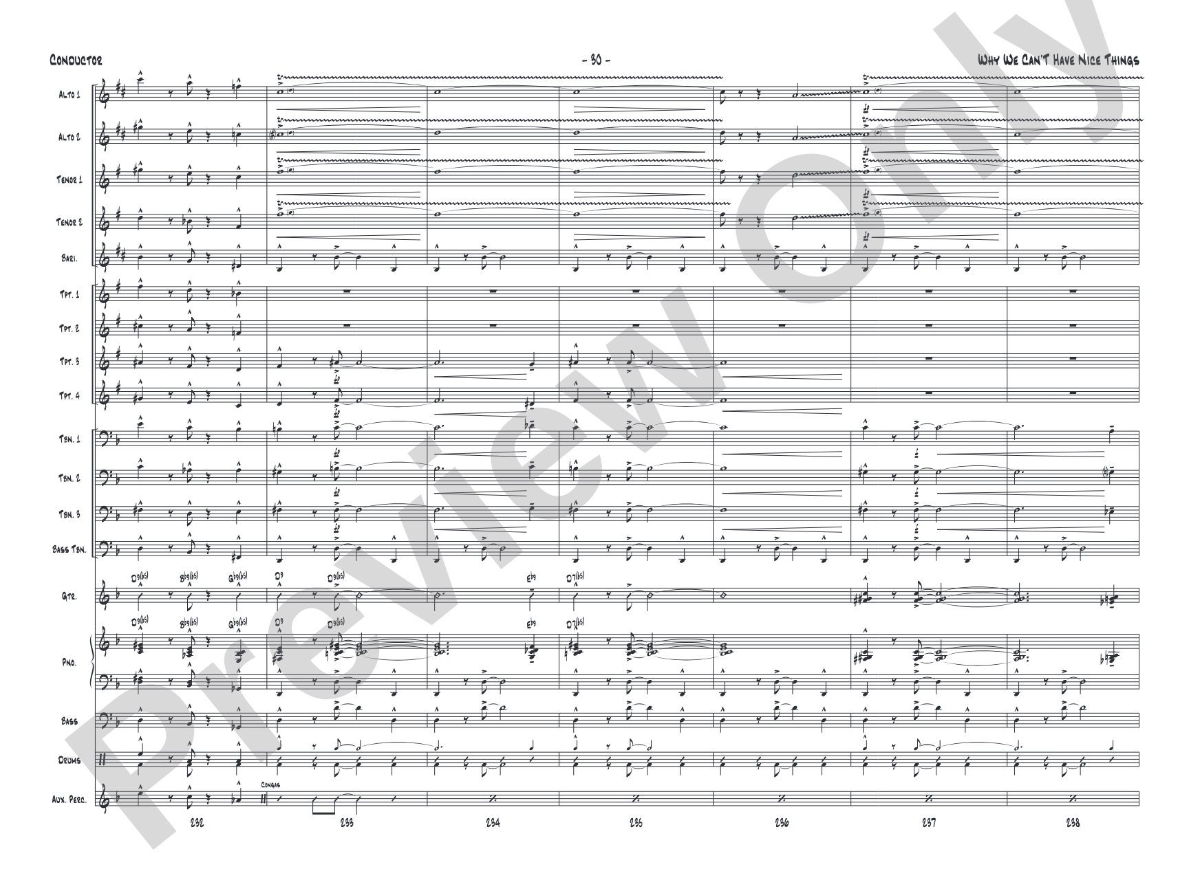 Why We Can't Have Nice Things: Jazz Ensemble Conductor Score & Parts