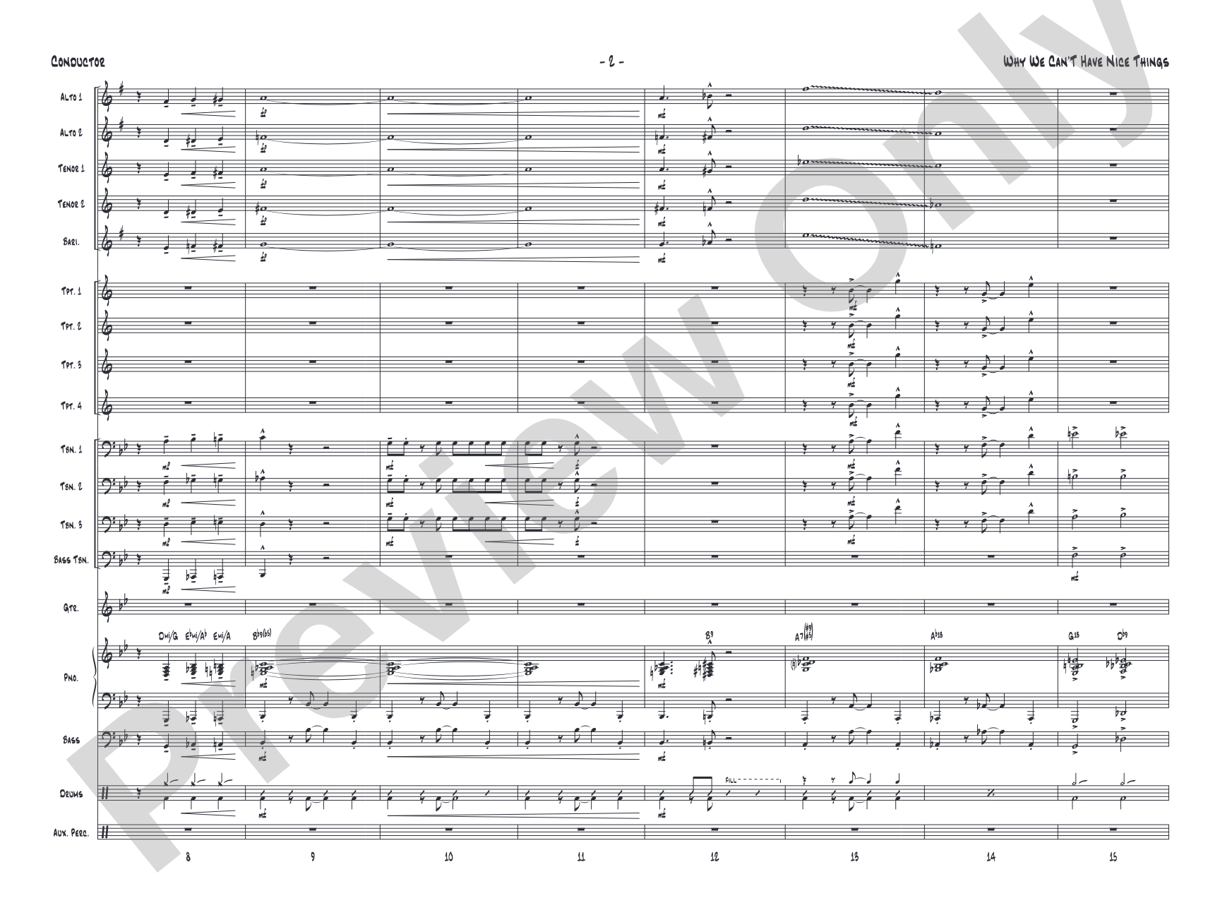 Why We Can't Have Nice Things: Jazz Ensemble Conductor Score & Parts
