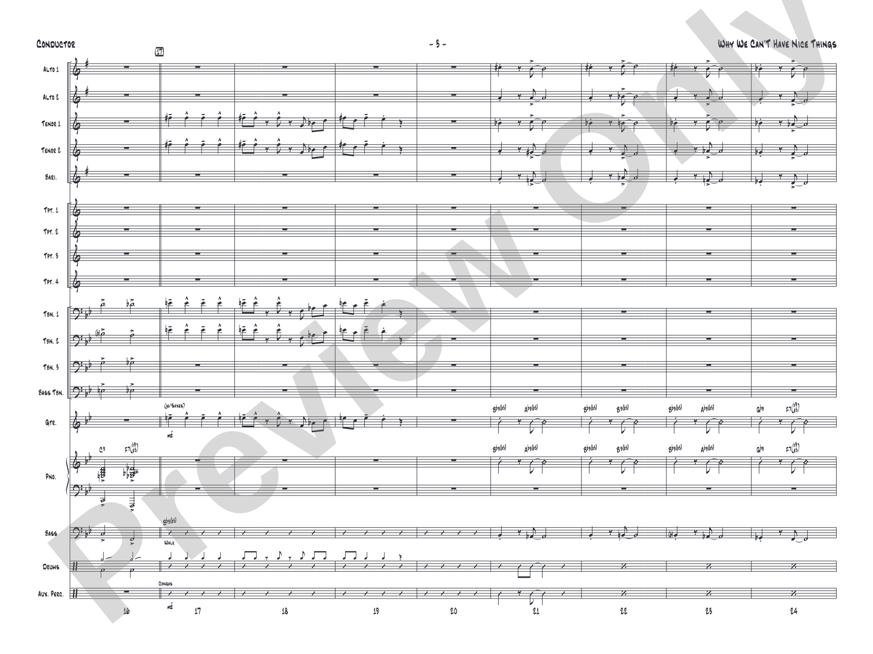 Why We Can't Have Nice Things: Jazz Ensemble Conductor Score & Parts