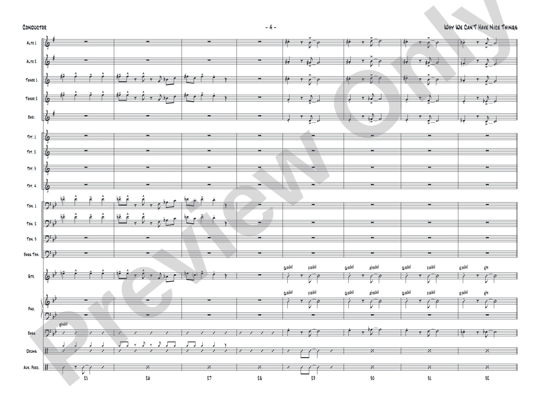 Why We Can't Have Nice Things: Jazz Ensemble Conductor Score & Parts