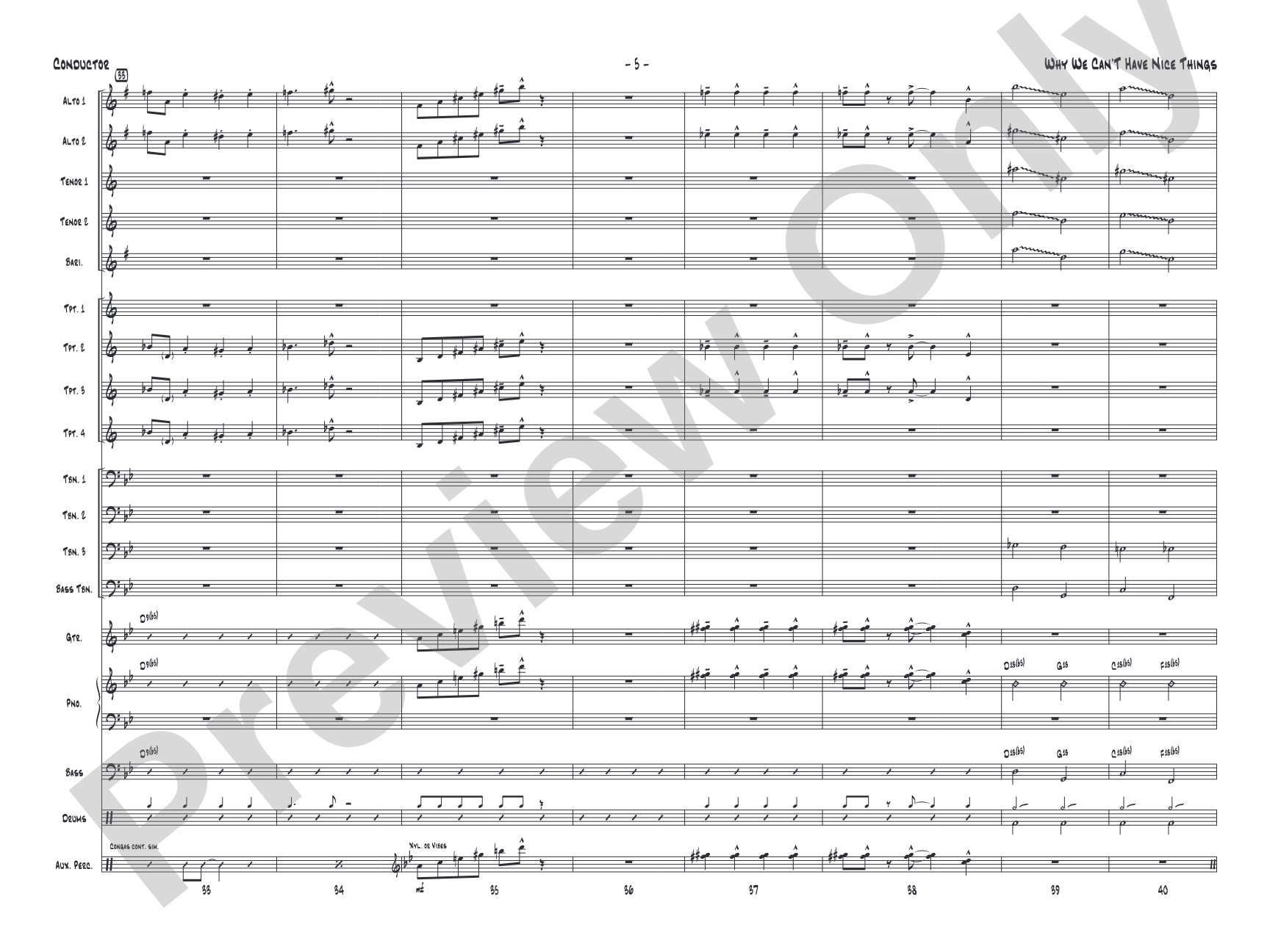 Why We Can't Have Nice Things: Jazz Ensemble Conductor Score & Parts