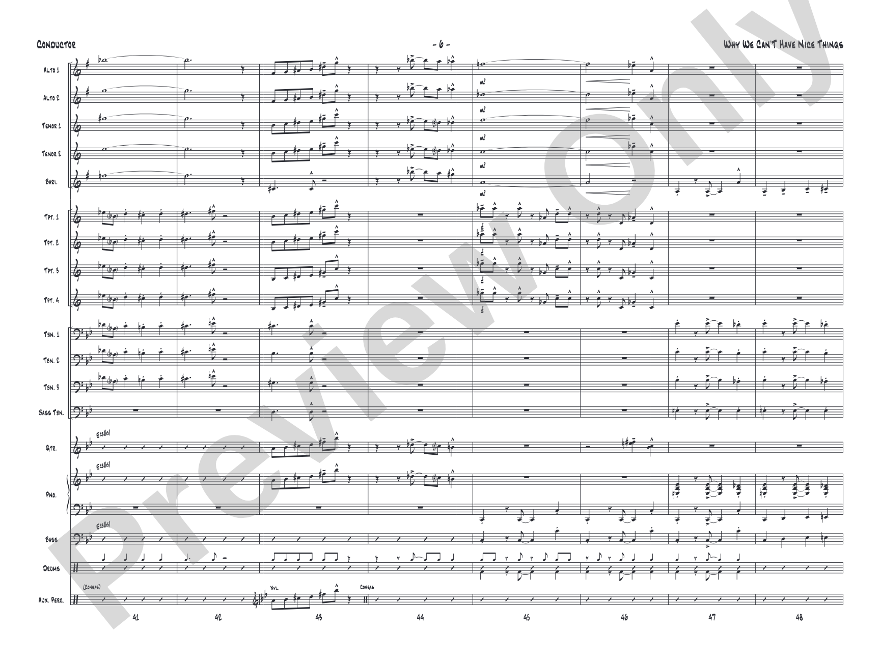Why We Can't Have Nice Things: Jazz Ensemble Conductor Score & Parts