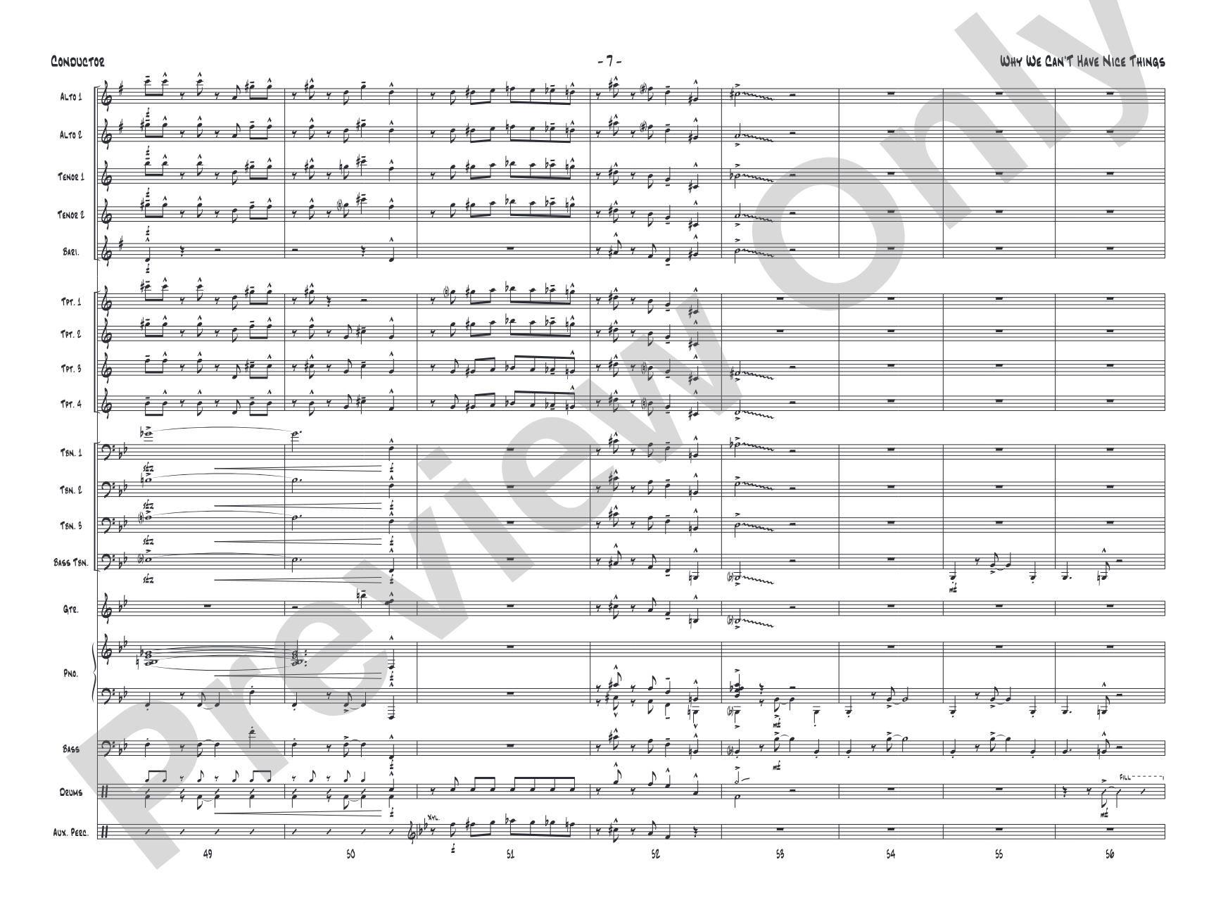 Why We Can't Have Nice Things: Jazz Ensemble Conductor Score & Parts