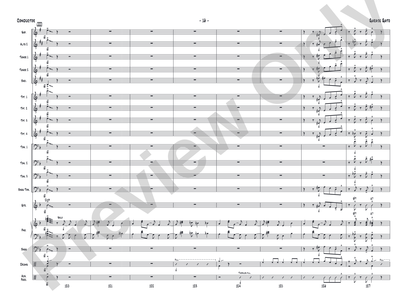 Garaje Gato: Jazz Ensemble Conductor Score & Parts