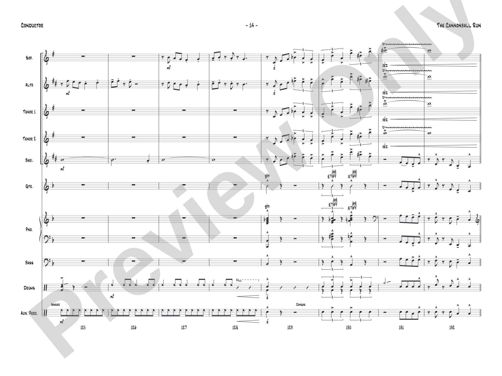 The Cannonball Run: Jazz Ensemble Conductor Score & Parts